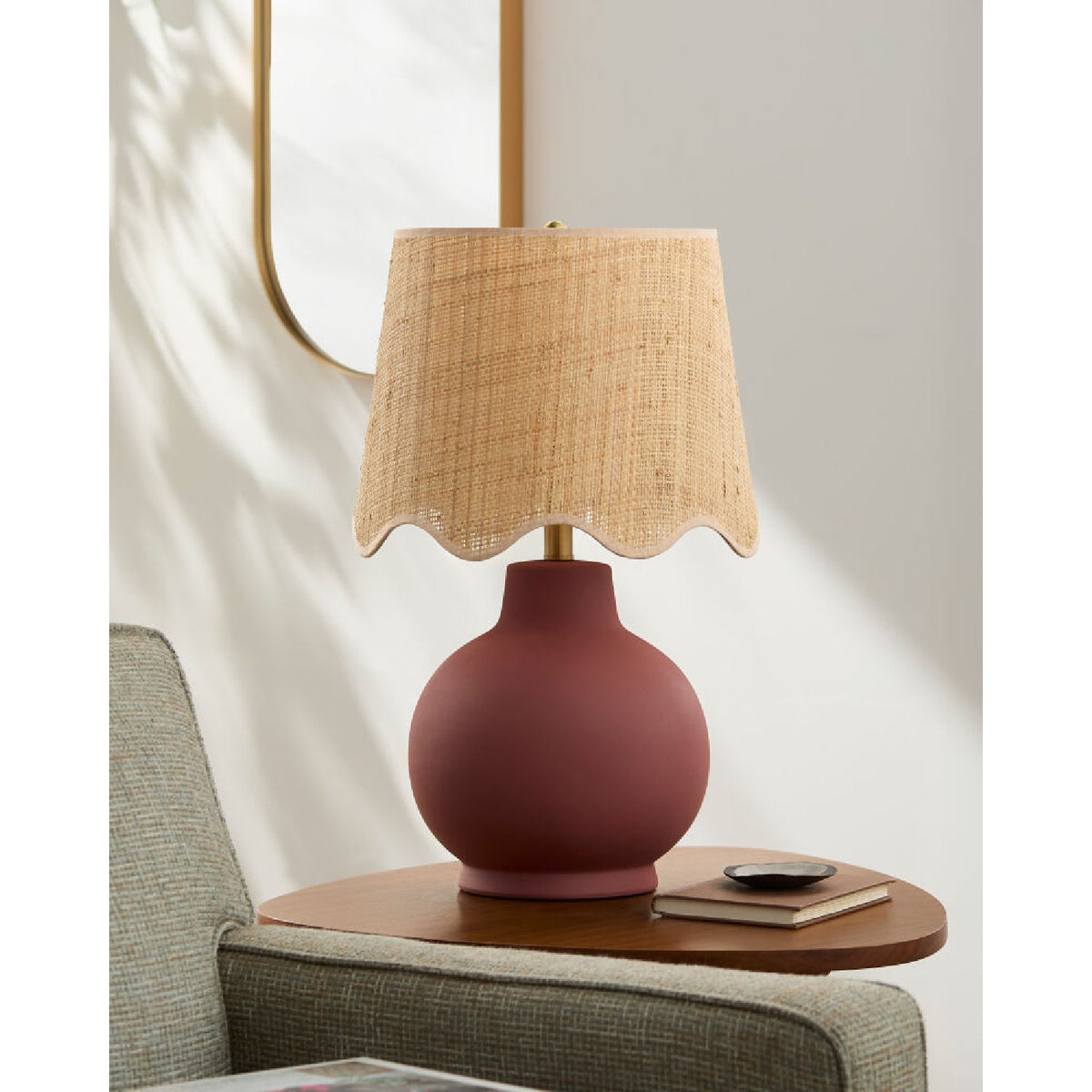 Modern European furniture - Wavy Linen Ceramic Table Lamp - www.oroa.com