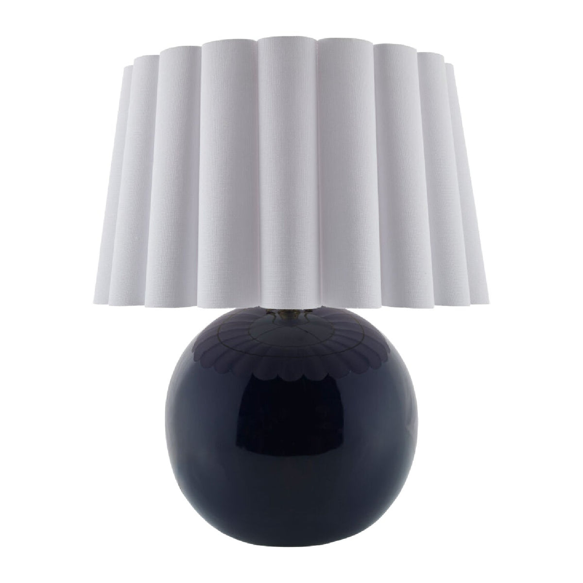 Modern European furniture - Scalloped White Fabric Table Lamp - www.oroa.com