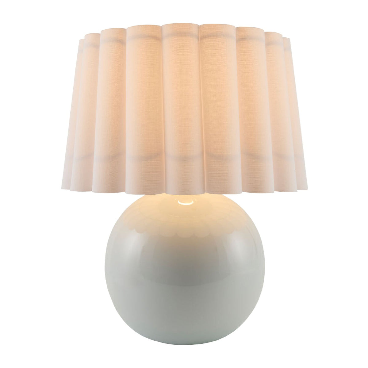 Modern European furniture - Scalloped White Fabric Table Lamp - www.oroa.com