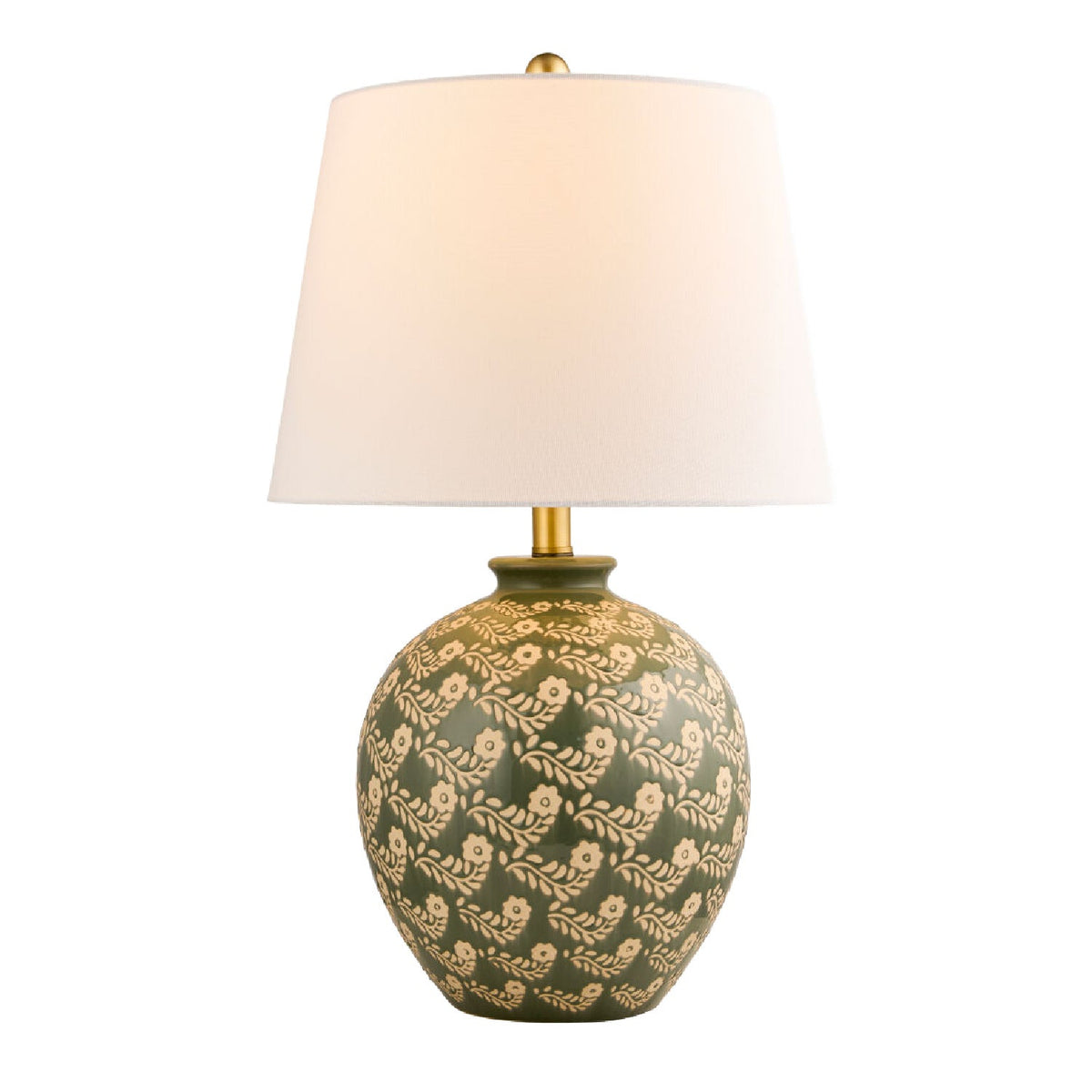 Modern European furniture - Green Ceramics Floral Table Lamp - www.oroa.com