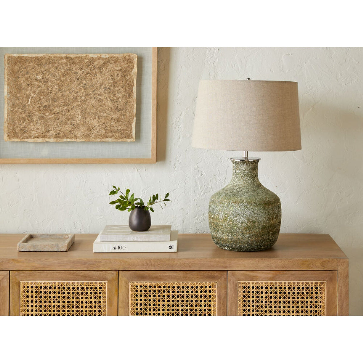 Modern European furniture - Sandblasted Green Glass Table Lamp - www.oroa.com