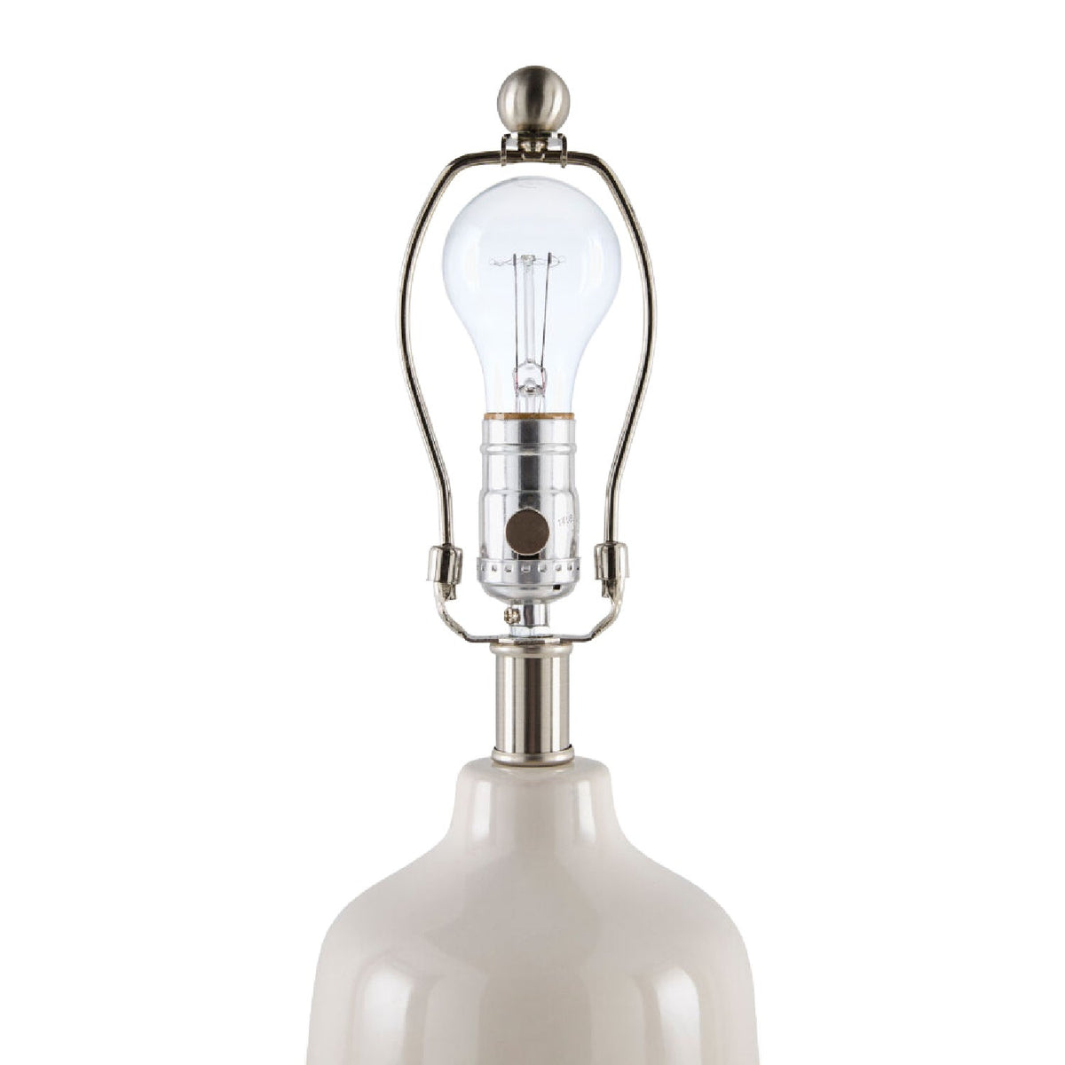 Modern European furniture - Glazed White Ceramic Table Lamp - www.oroa.com