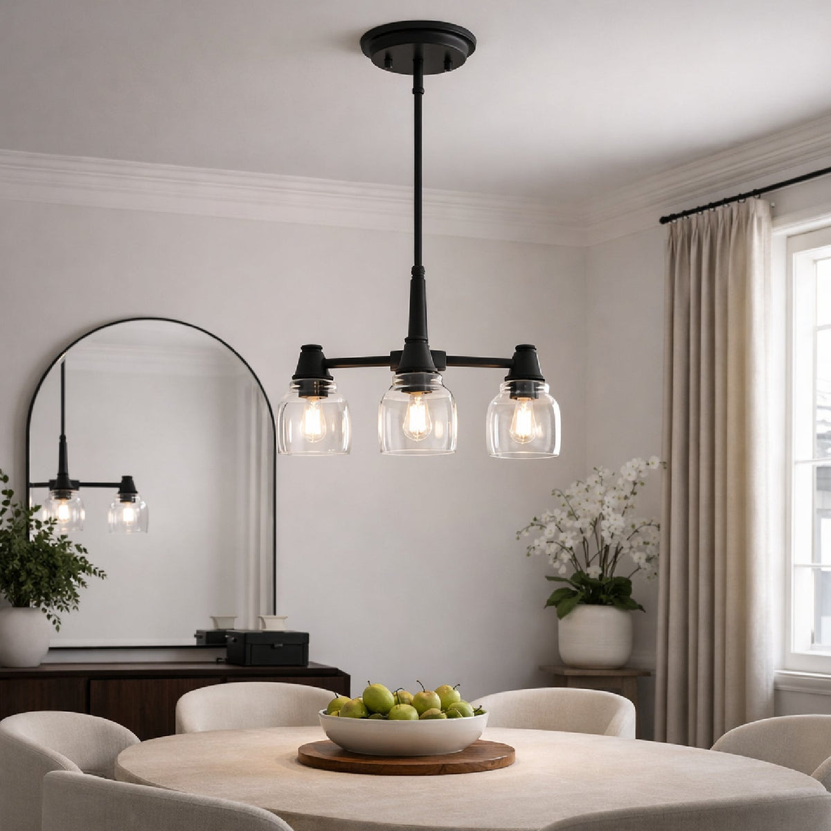 Modern European furniture - Iron Framed Glass Chandelier - www.oroa.com