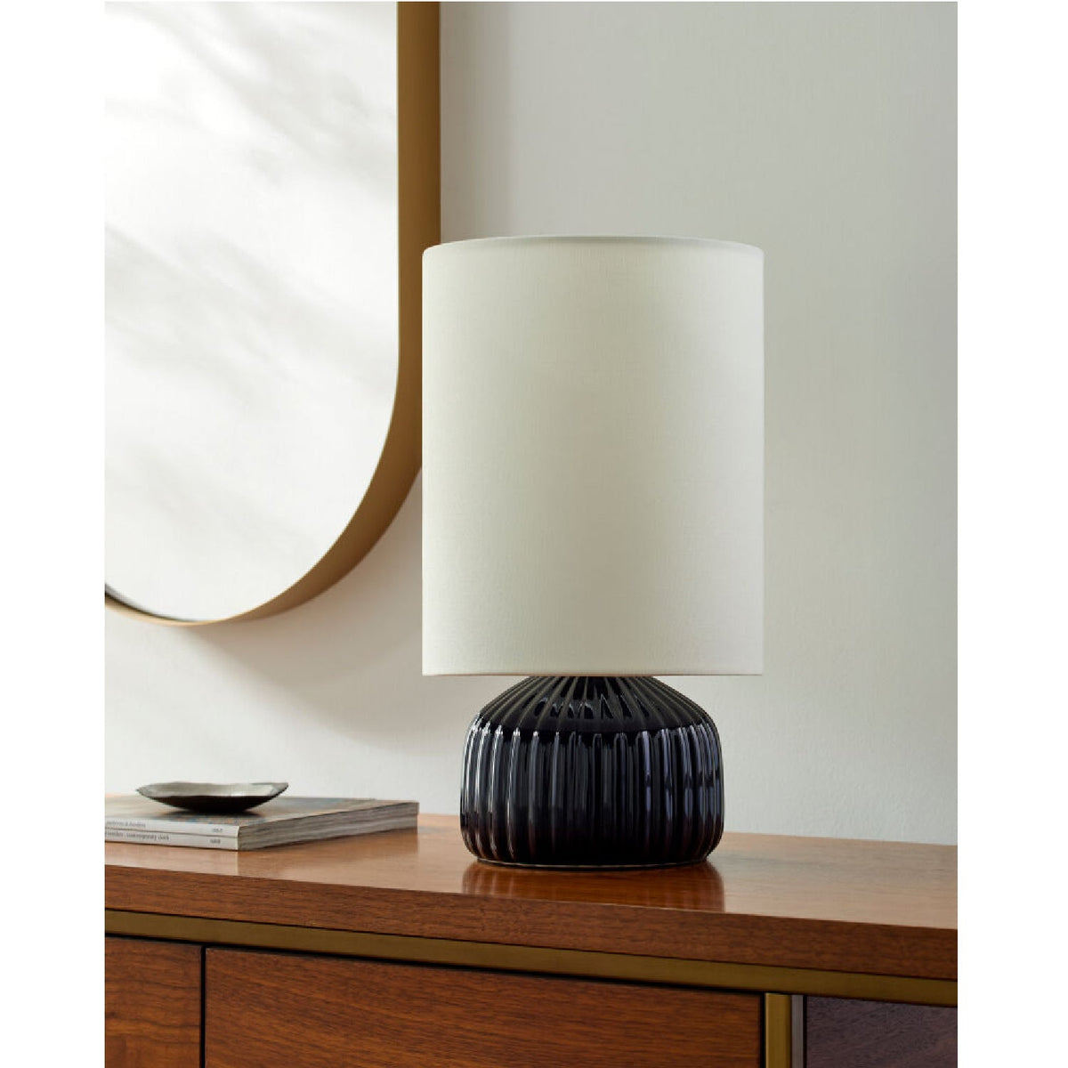 Modern European furniture - Fluted Ceramic Accent Table Lamp - www.oroa.com