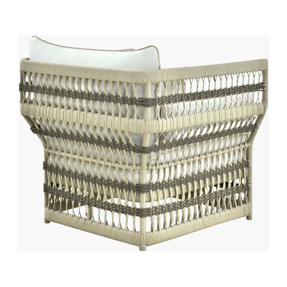 Modern European furniture - Cream Aluminum Outdoor Accent Chair - www.oroa.com