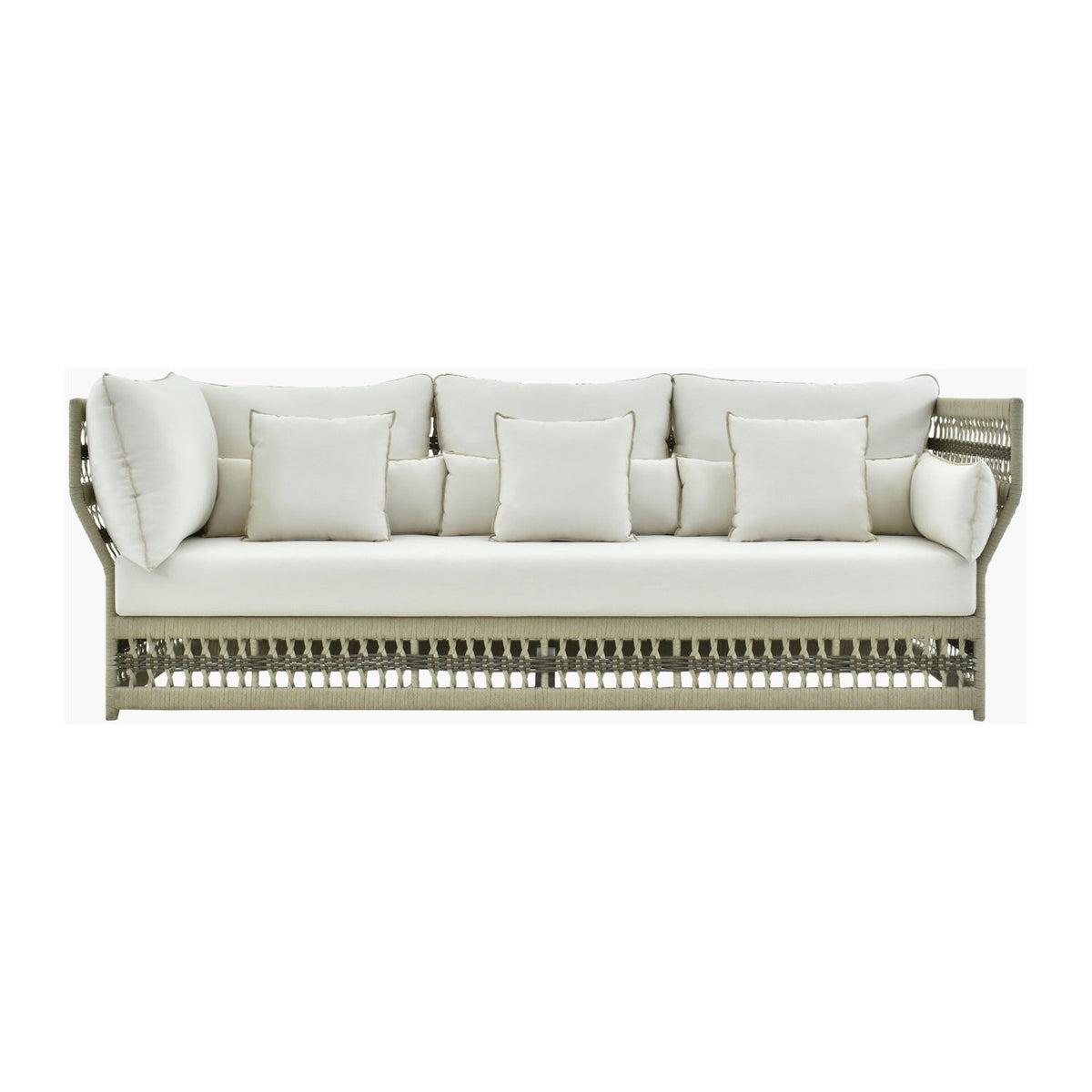 Modern European furniture - Cream Aluminum Outdoor Sectional Sofa - www.oroa.com
