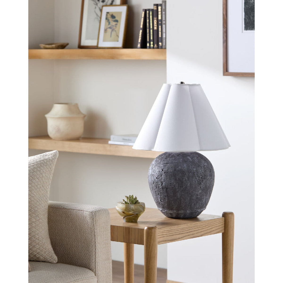 Modern European furniture - Black Cement Accent Table Lamp - www.oroa.com