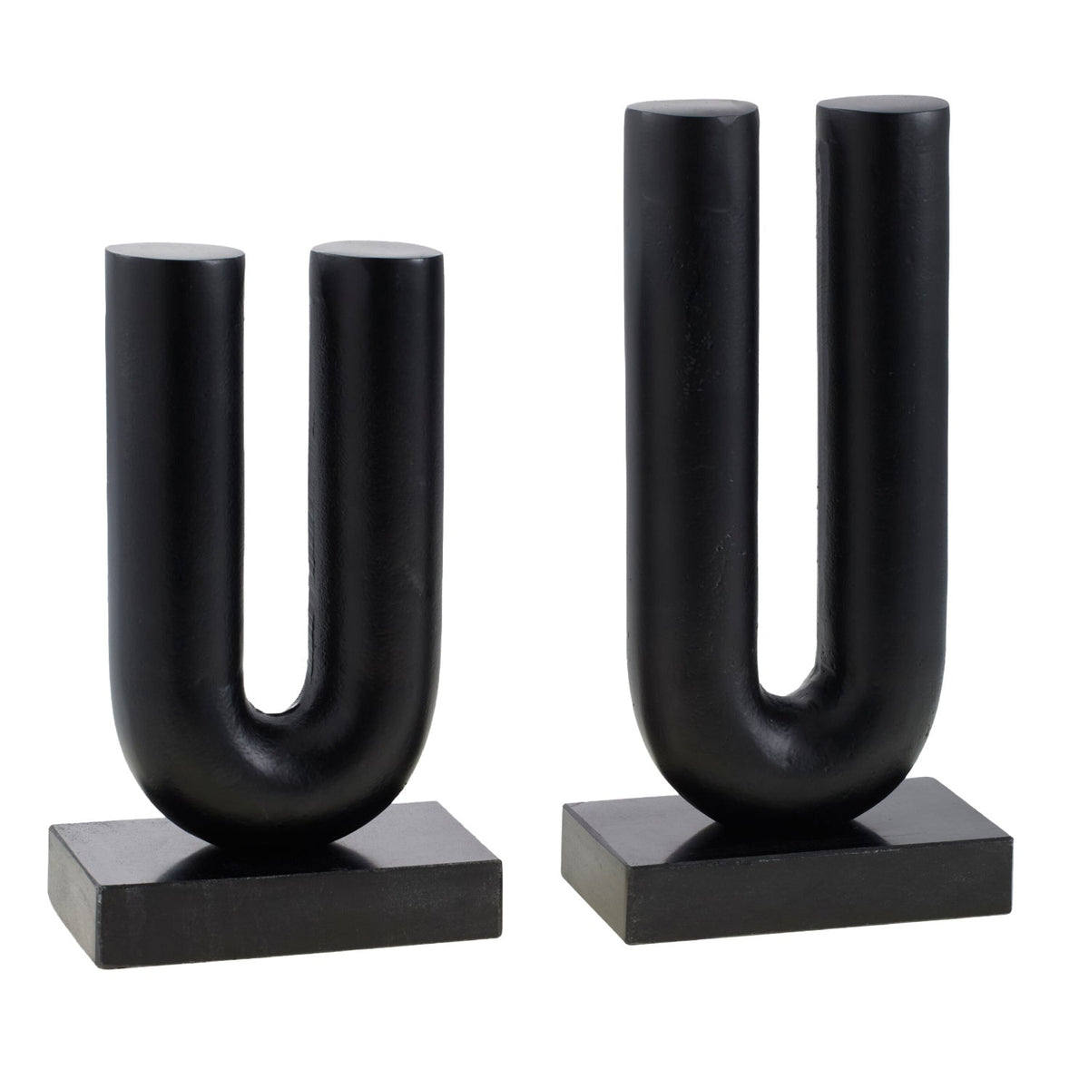 Modern European furniture - Black U-Shaped Sculpture Set (2) - www.oroa.com
