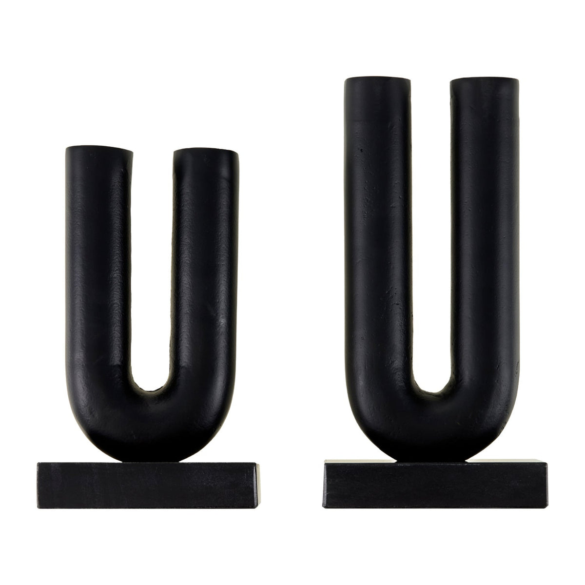 Modern European furniture - Black U-Shaped Sculpture Set (2) - www.oroa.com