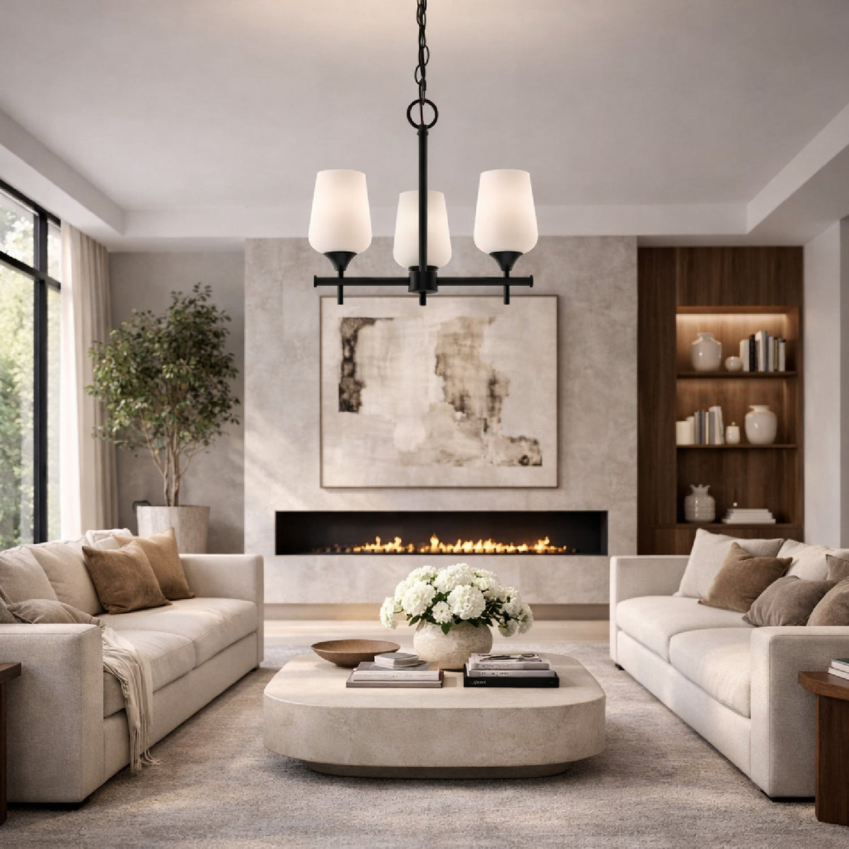 Modern European furniture - Glass 3-Light Chandelier - www.oroa.com