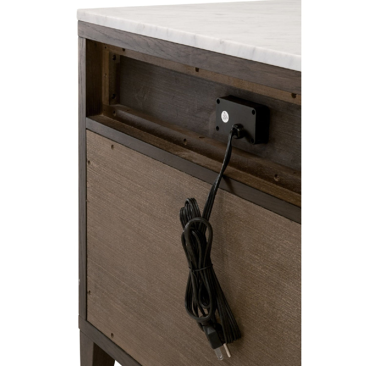 Marble Top Oak 2-Drawer Nightstand | Living Essentials Cambria
