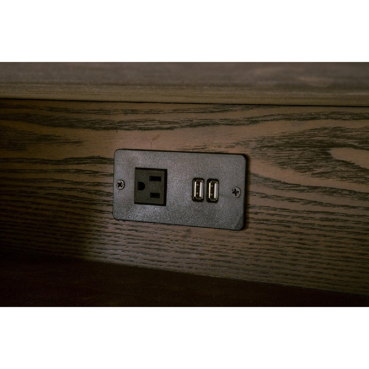 Marble Top Oak 2-Drawer Nightstand | Living Essentials Cambria