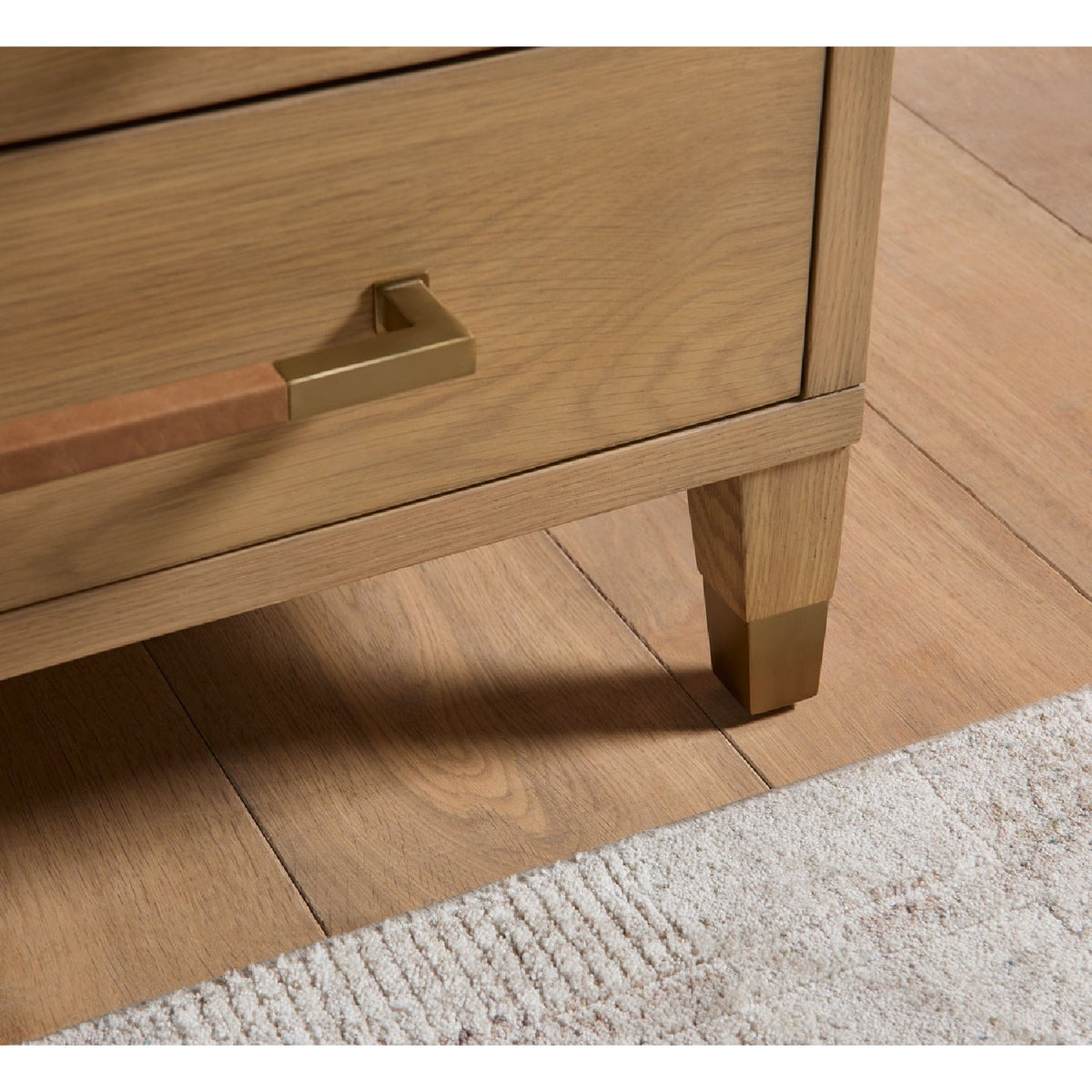 Marble Top Oak 2-Drawer Nightstand | Living Essentials Cambria