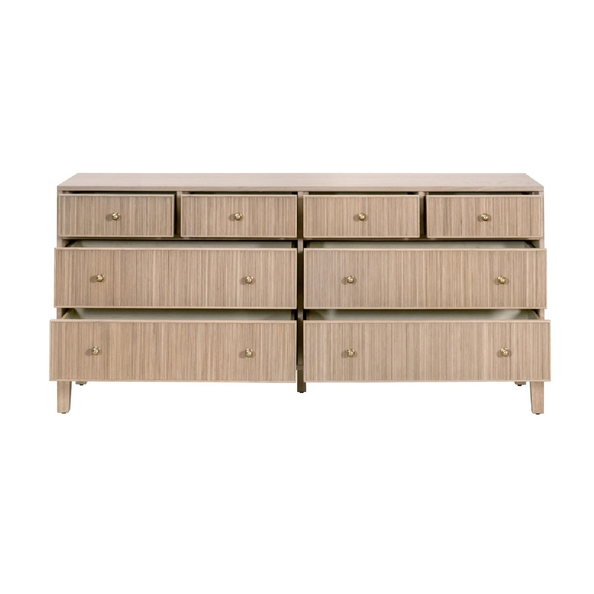 8-Drawer Oak Double Dresser | Living Essentials Highland