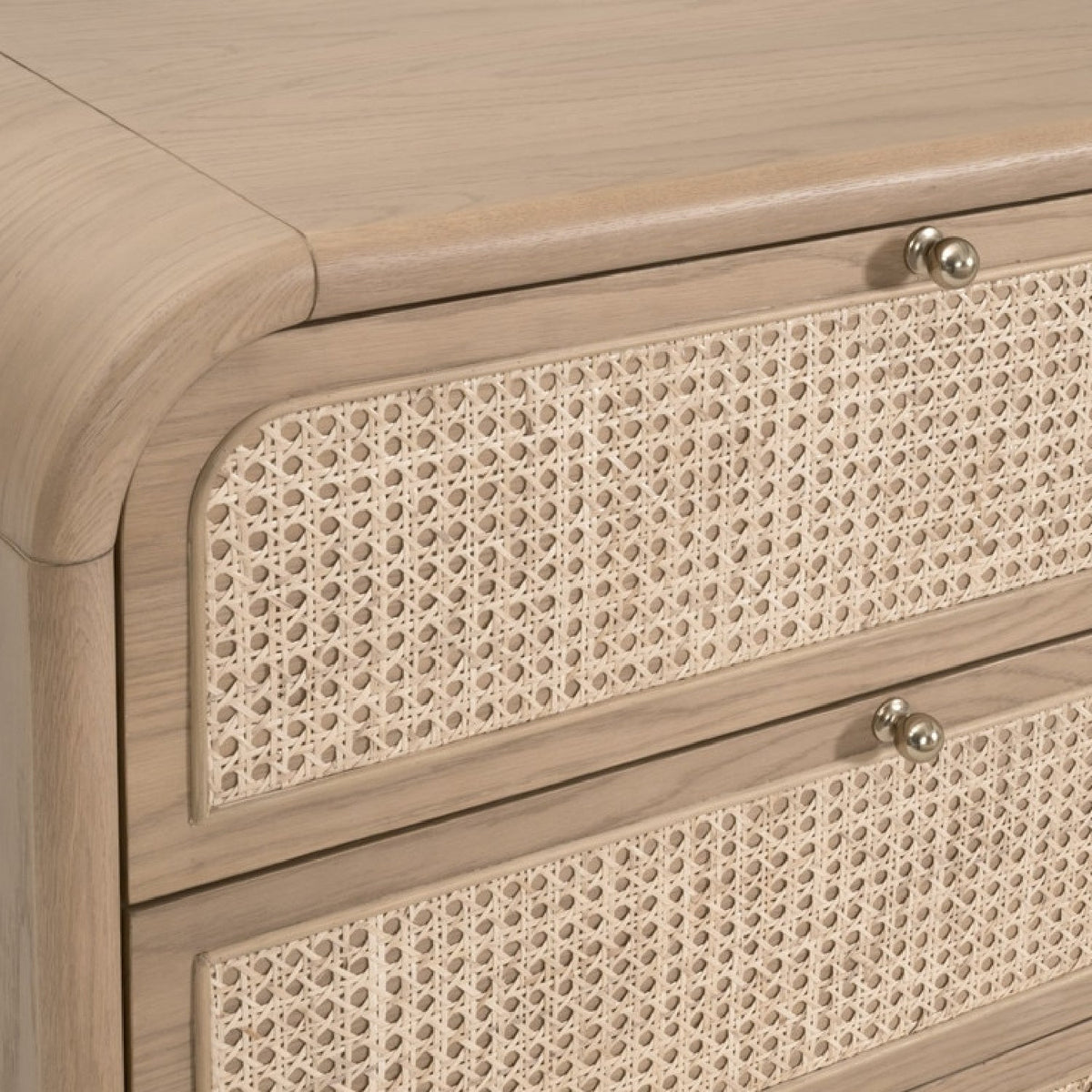 Modern European furniture - Oak Framed Cane 6-Drawer Dresser - www.oroa.com