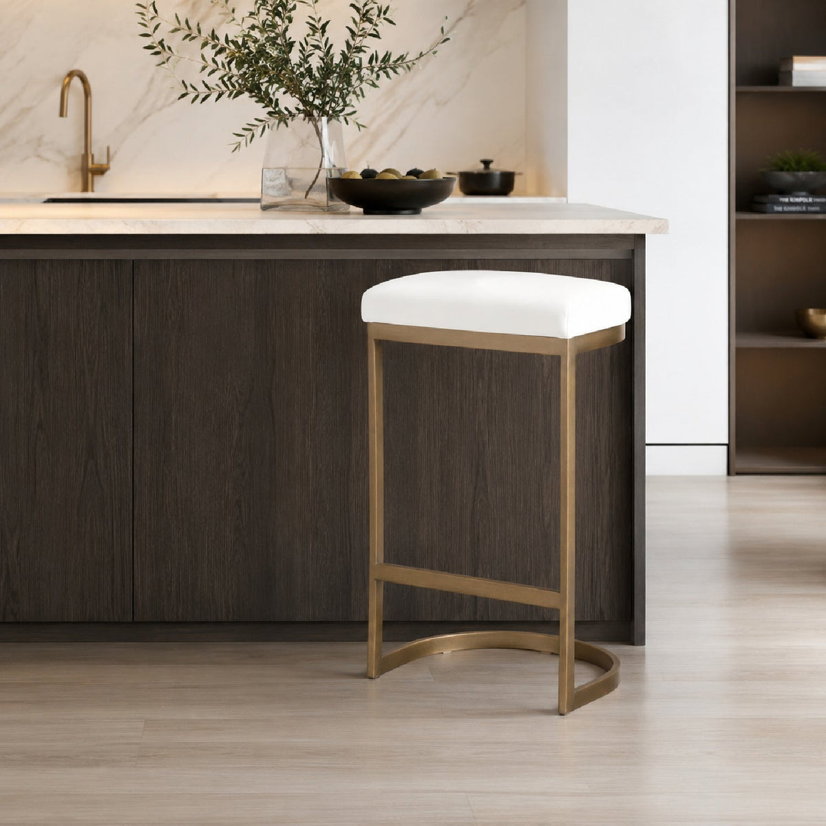 Gold Cantilevered Counter Stool | Living Essentials Cresta