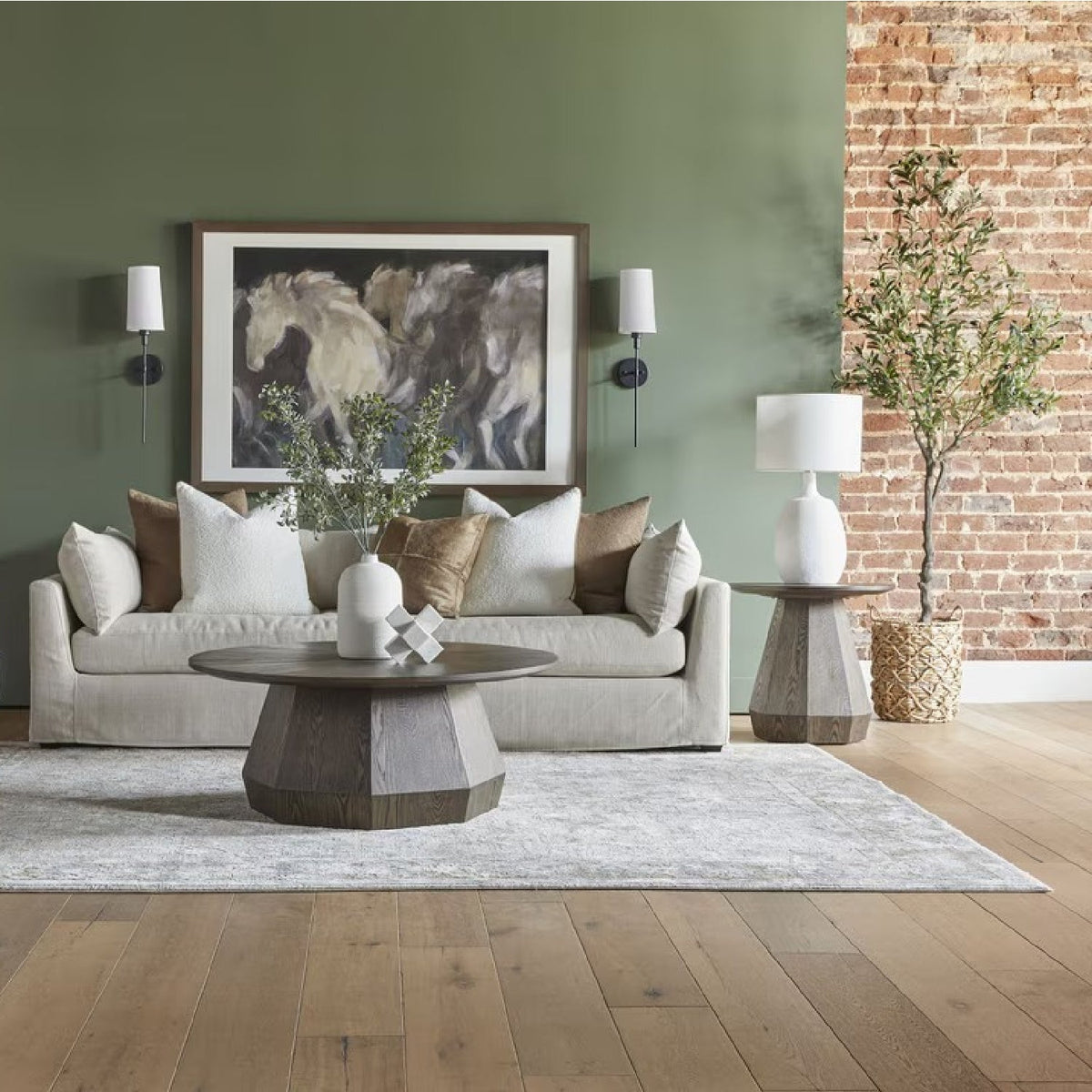 Round Wooden End Table | Living Essentials Coulter