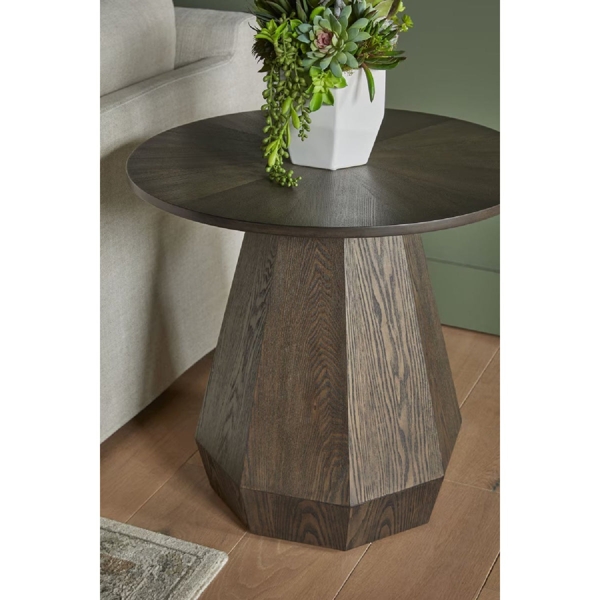 Round Wooden End Table | Living Essentials Coulter