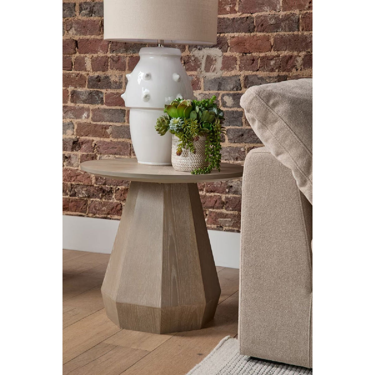 Round Wooden End Table | Living Essentials Coulter