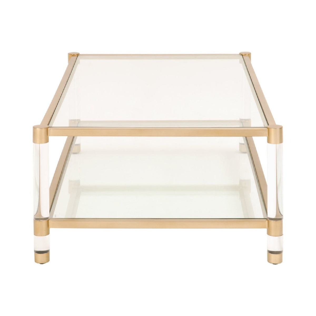 Modern European furniture - Brass Framed Glass Coffee Table - www.oroa.com