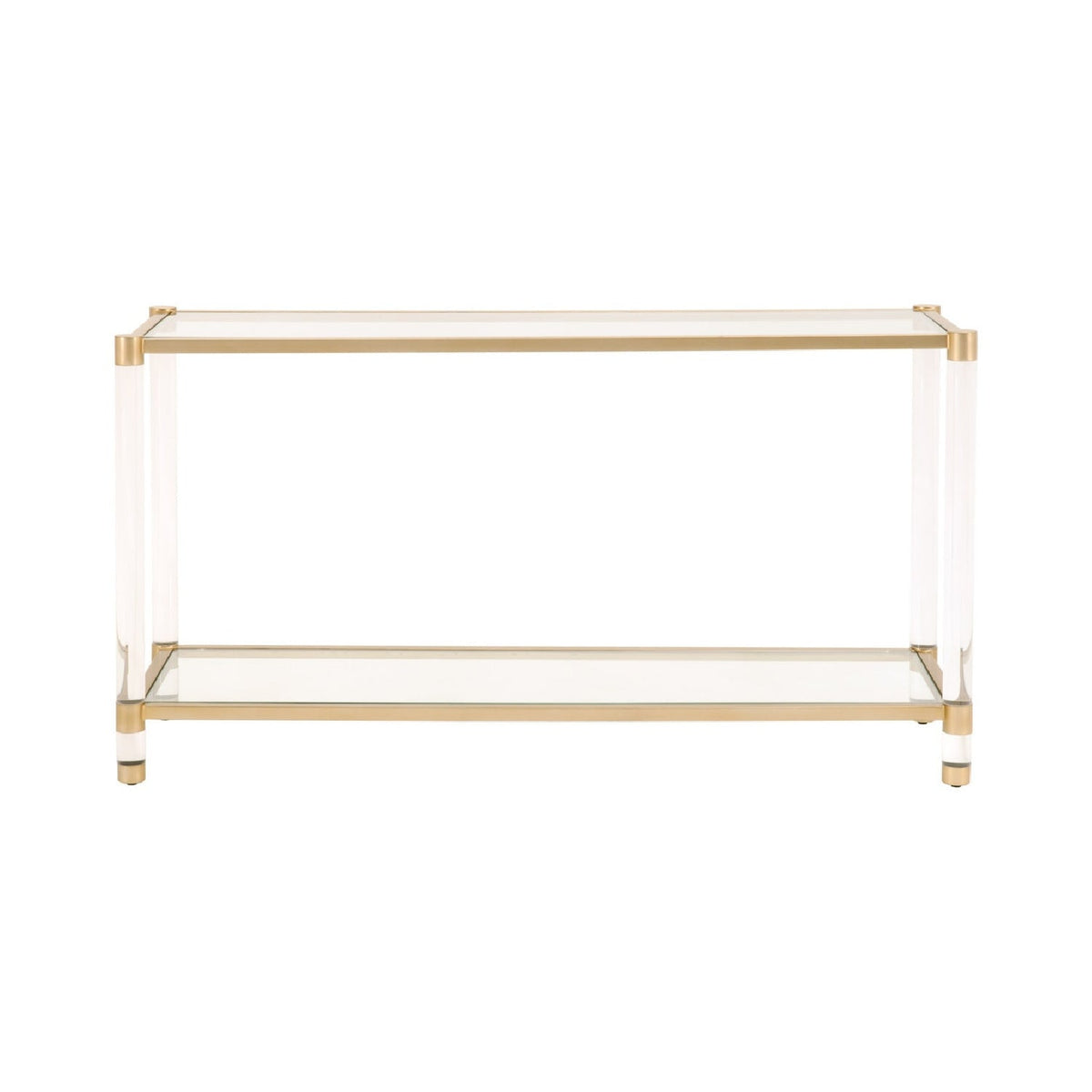 Modern European furniture - Brass Framed Glass Console Table - www.oroa.com