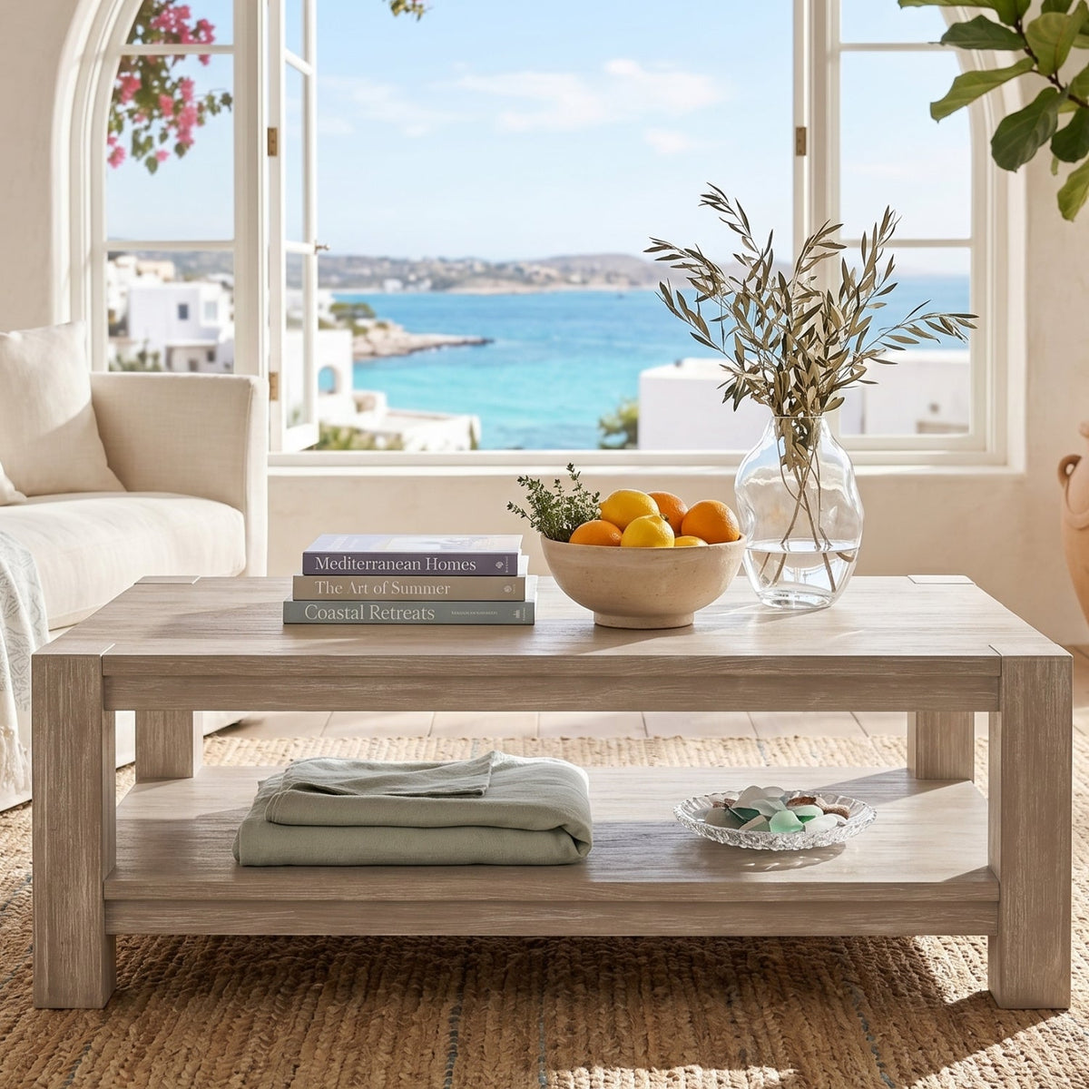 Gray Acacia Wooden Coffee Table | Living Essentials Adler