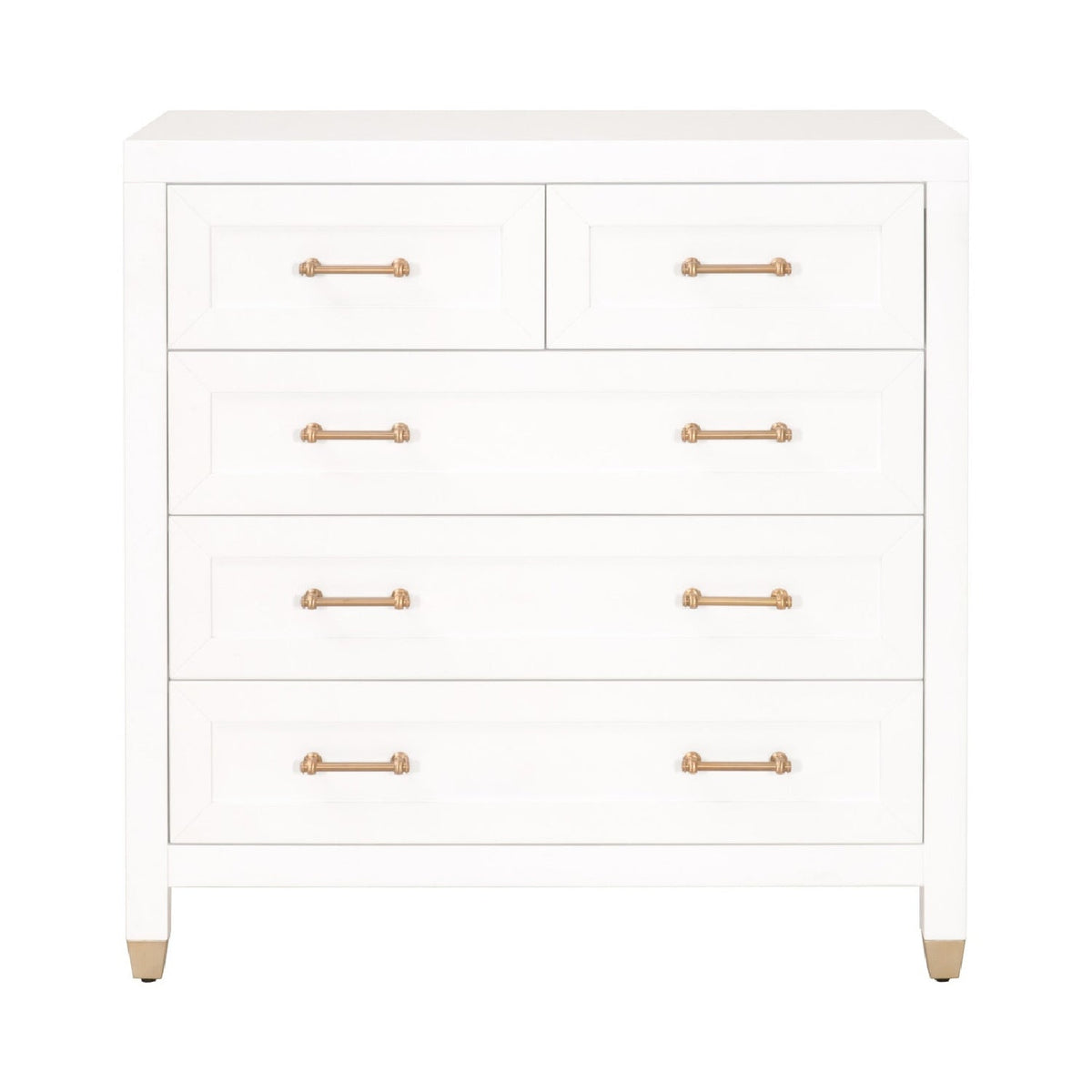 Modern European furniture - White 5-Drawer High Chest - www.oroa.com