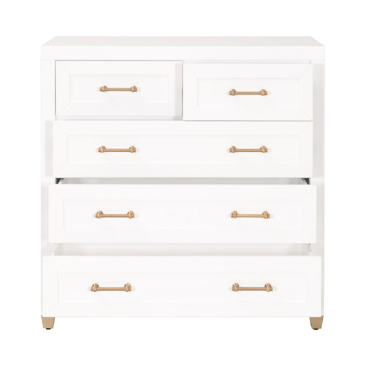 Modern European furniture - White 5-Drawer High Chest - www.oroa.com