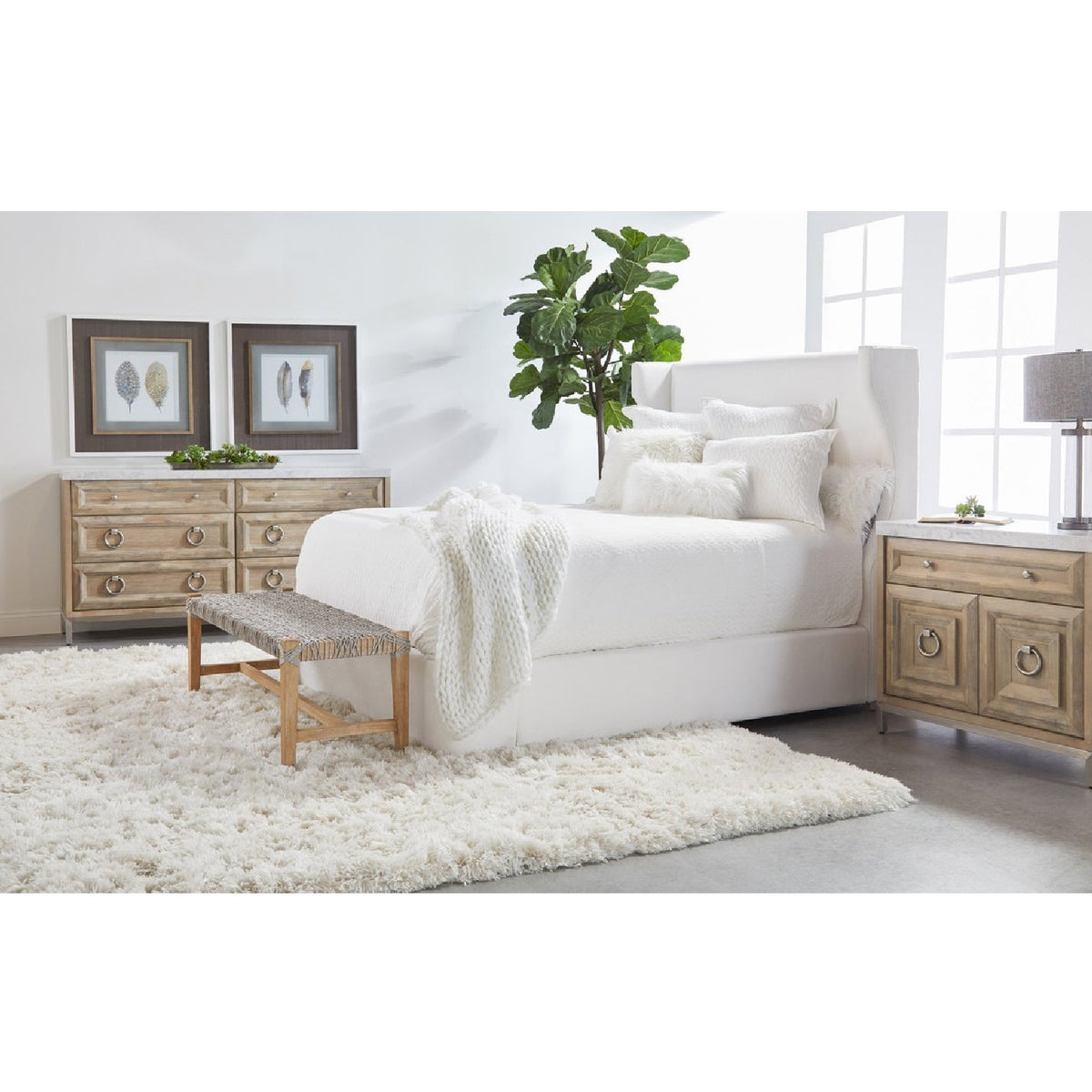 Modern European furniture - Marble Topped Acacia Media Cabinet - www.oroa.com