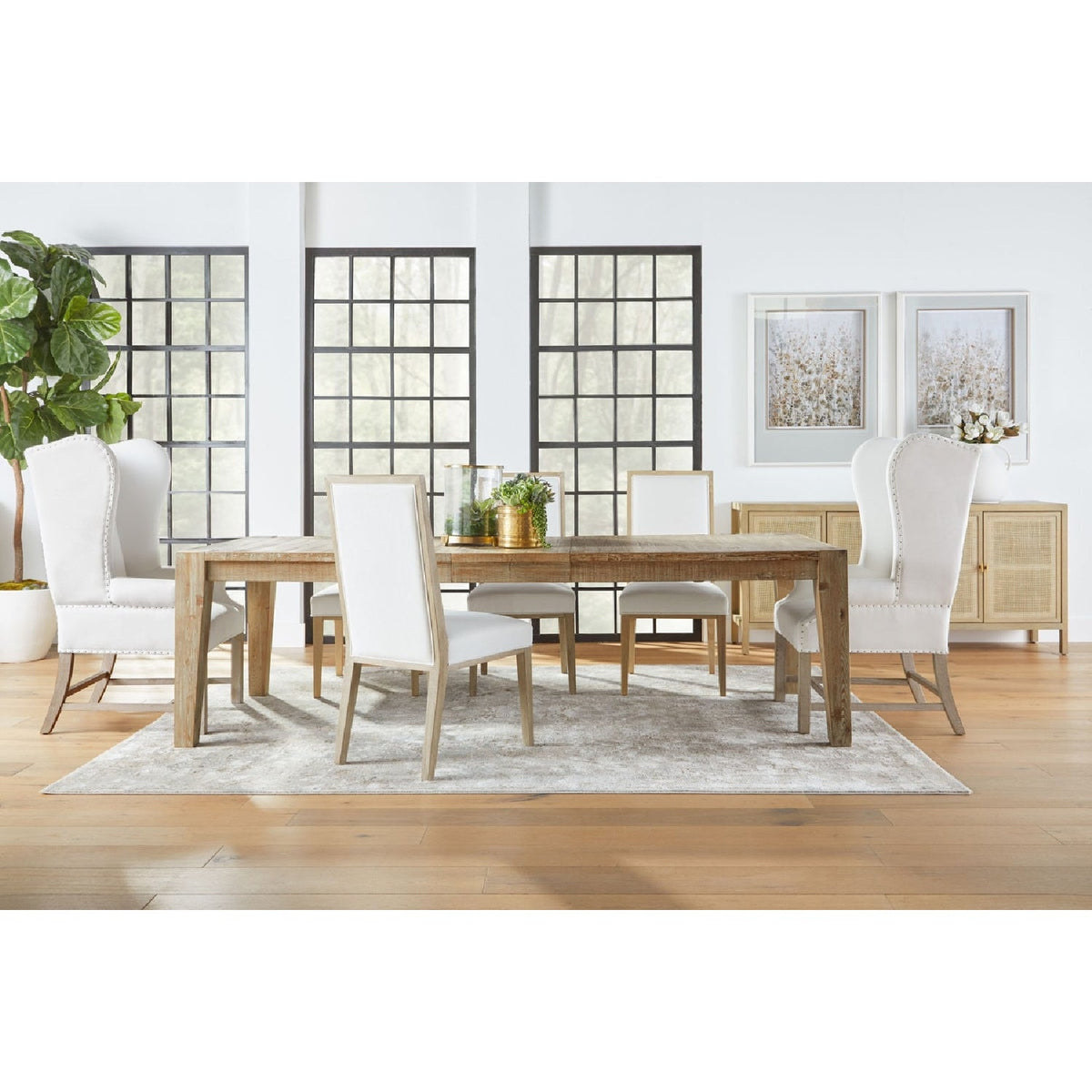 French Linen Wingback Accent Chair | Living Essentials Chateau