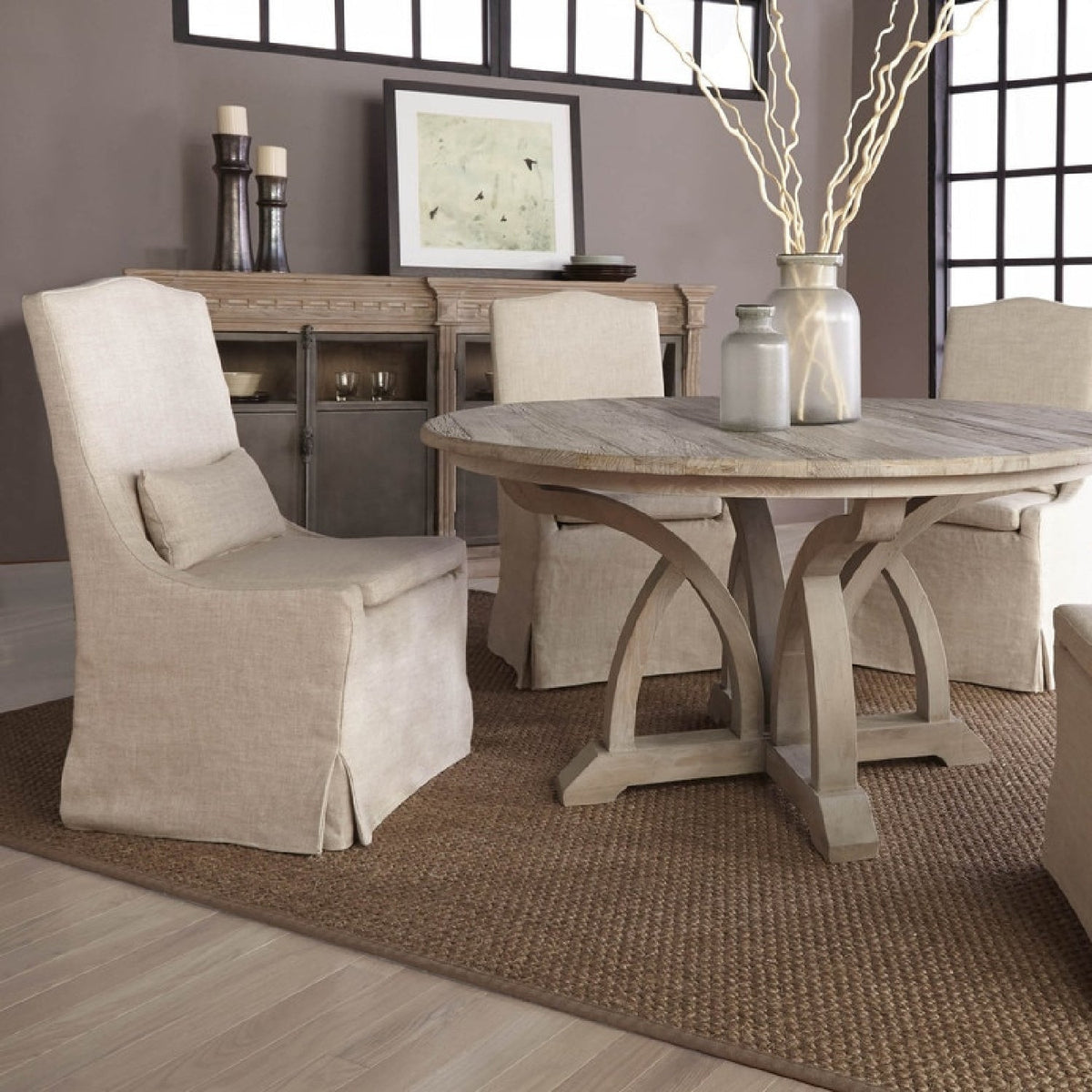 French Linen Skirted Dining Chairs (2) | Living Essentials Colette