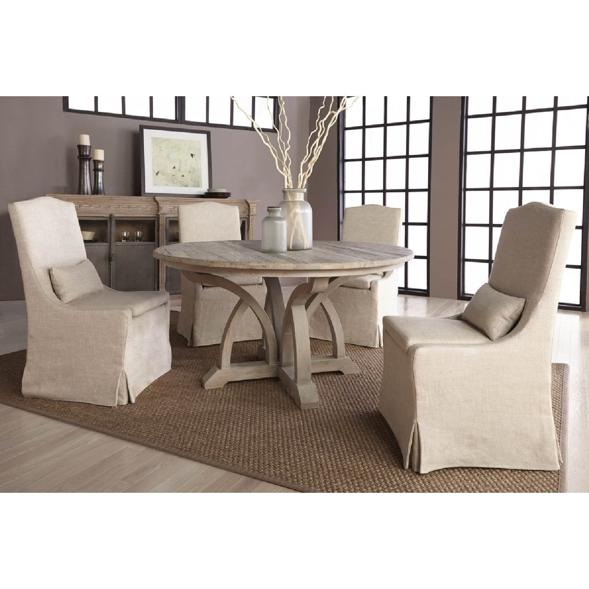 French Linen Skirted Dining Chairs (2) | Living Essentials Colette
