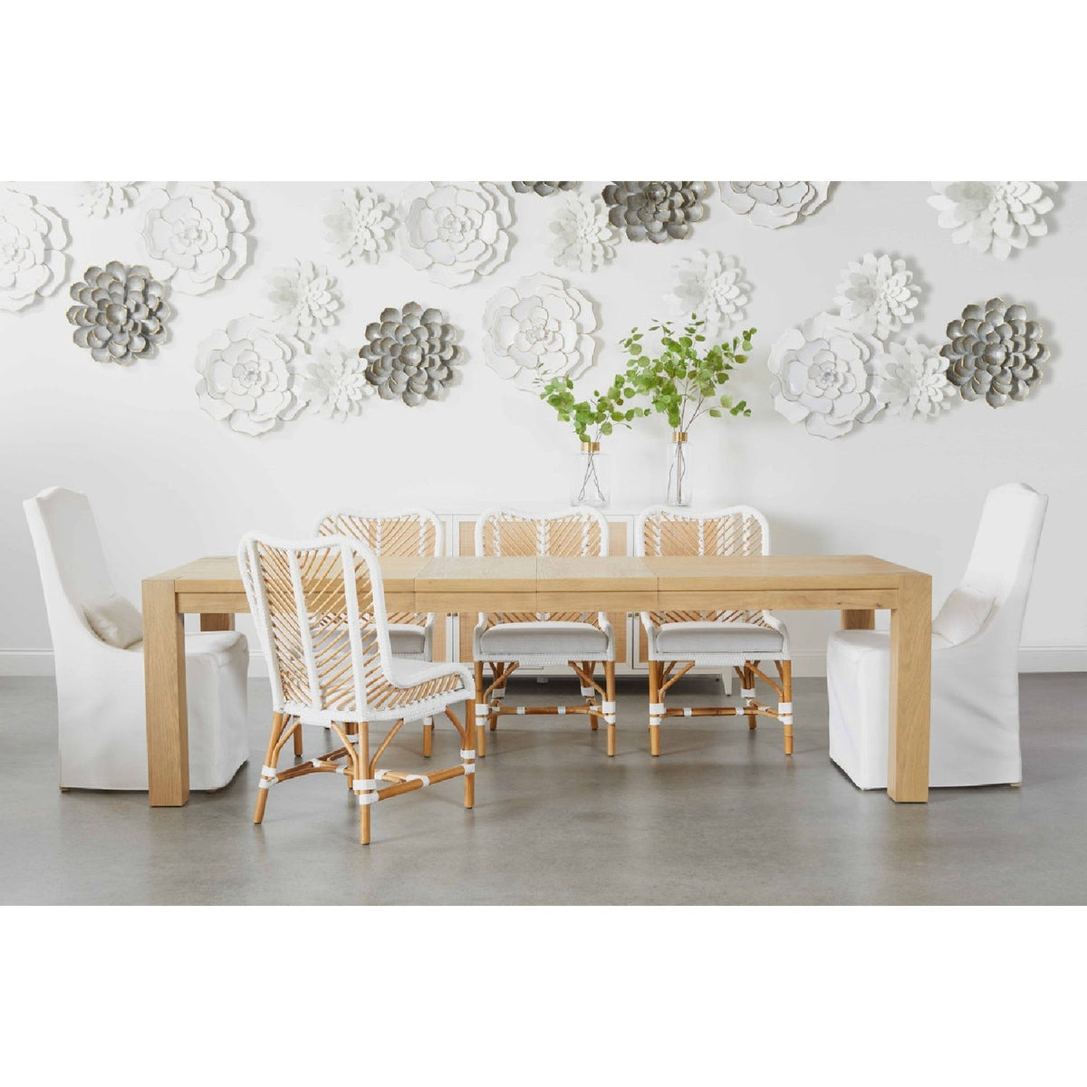 French Linen Skirted Dining Chairs (2) | Living Essentials Colette