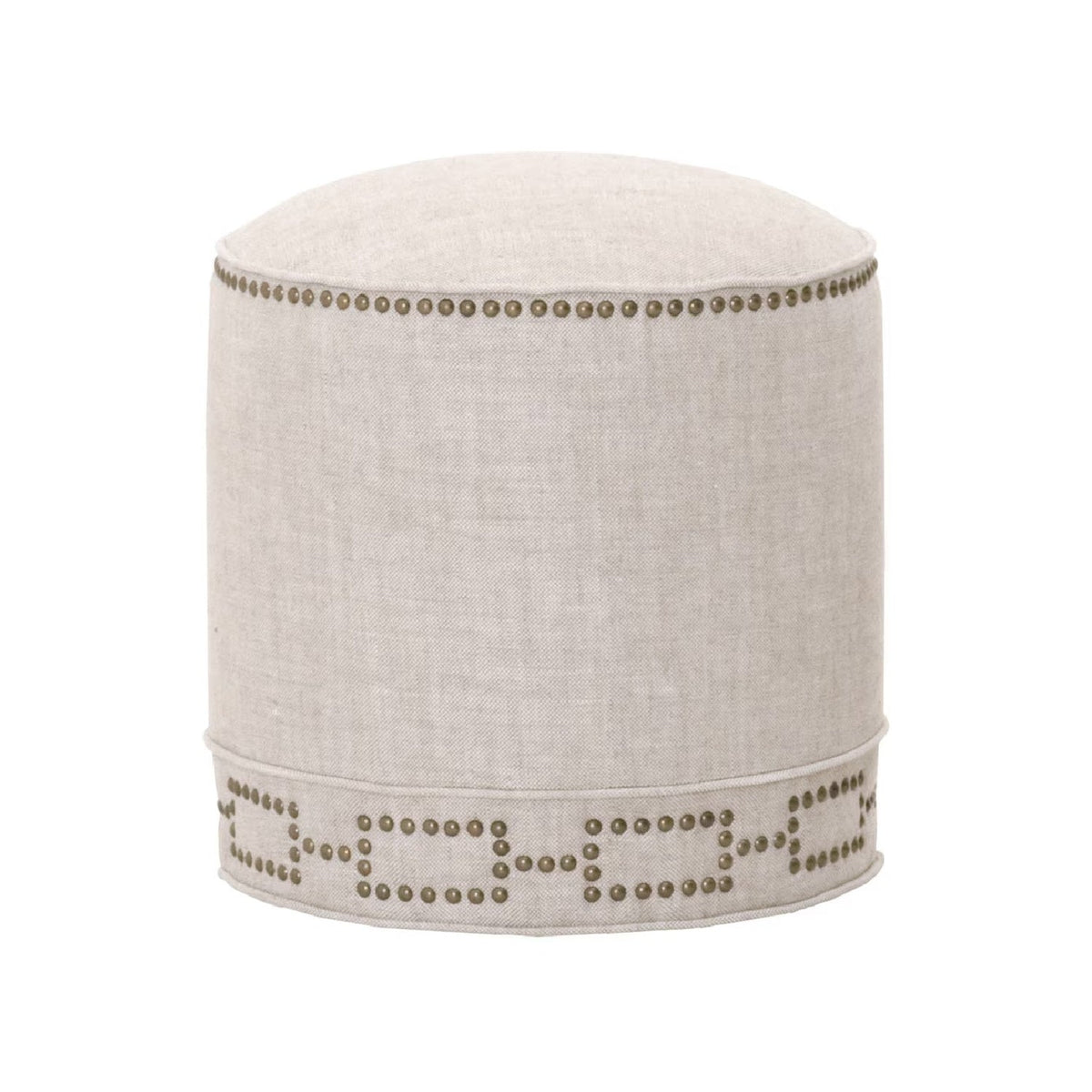 Modern European furniture - Cylindrical French Linen Ottoman - www.oroa.com