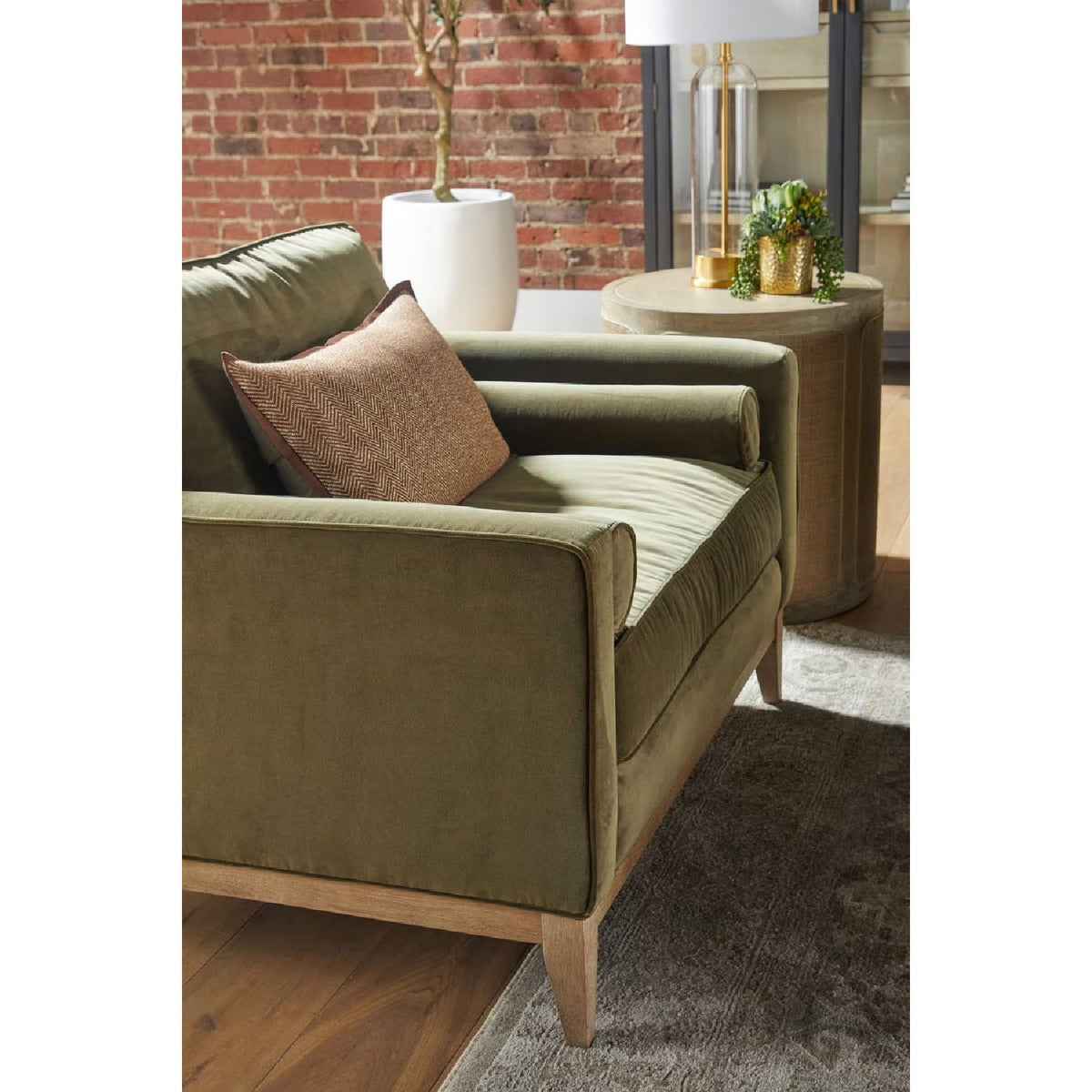Velvet Modern Loveseat | Living Essentials Parker