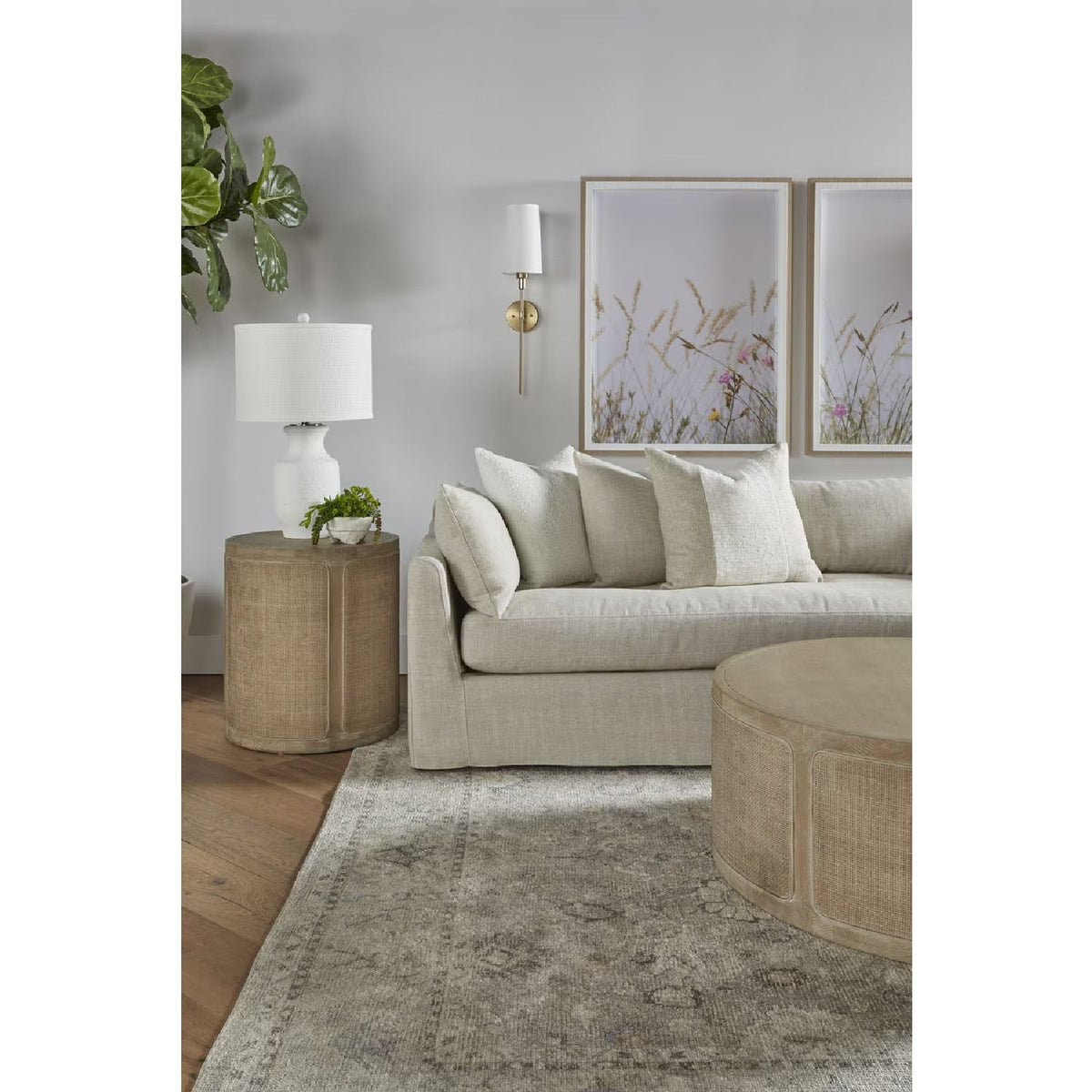 Beige Slipcover Sectional Sofa | Living Essentials Haven