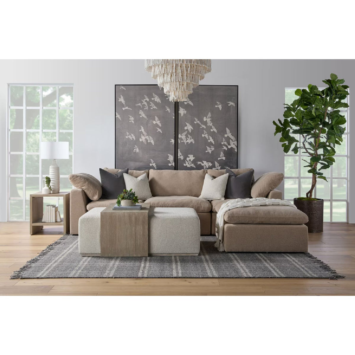Modern European furniture - Square Cushioned Modular Ottoman - www.oroa.com