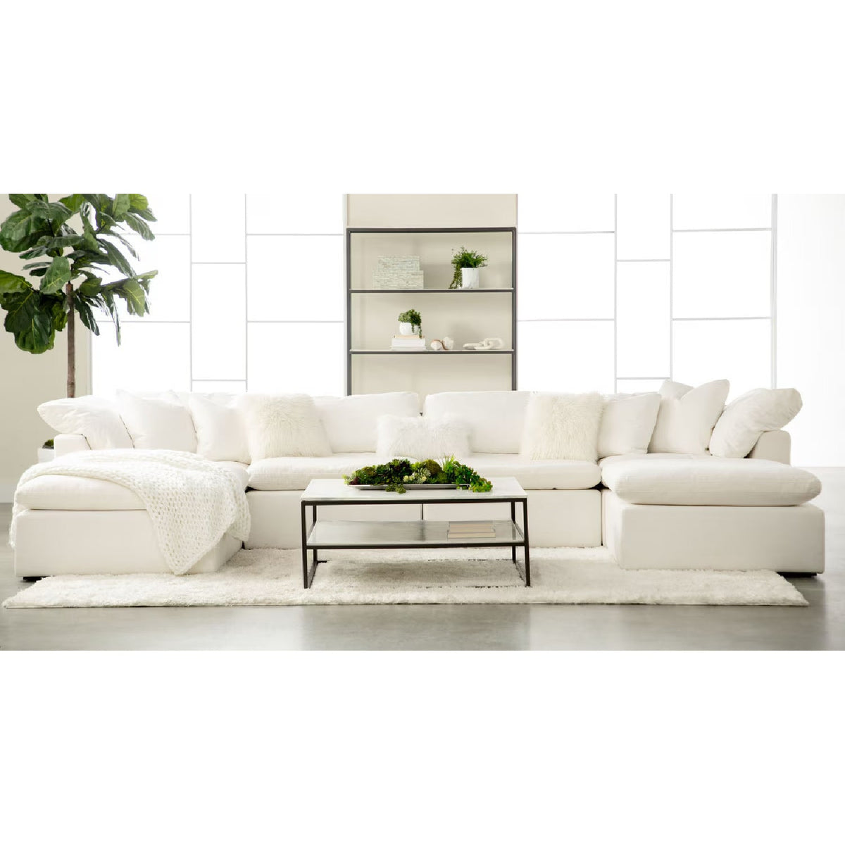 Modern European furniture - Square Cushioned Modular Ottoman - www.oroa.com