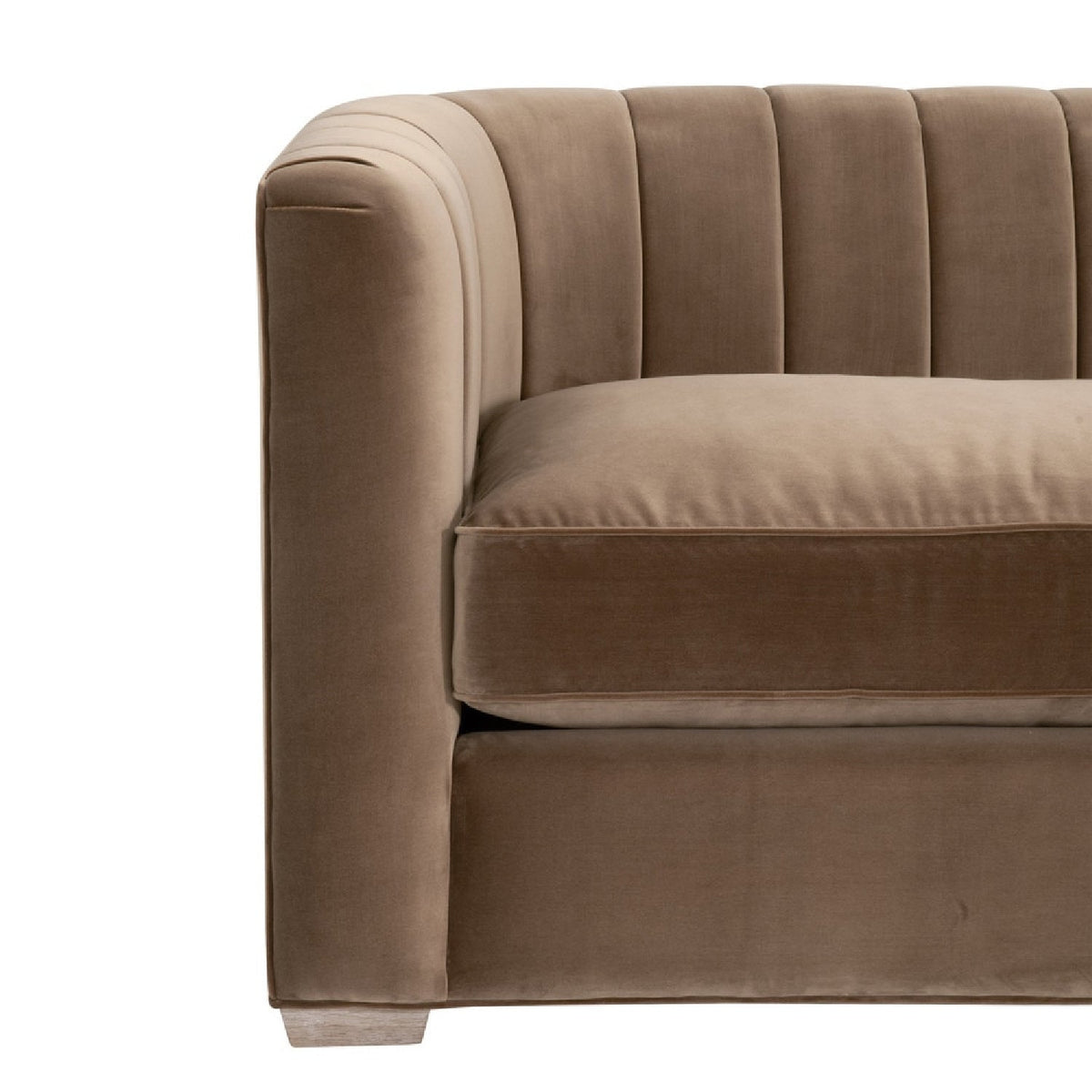 Modern European furniture - Brown Velvet Channeled-Back Sofa - www.oroa.com