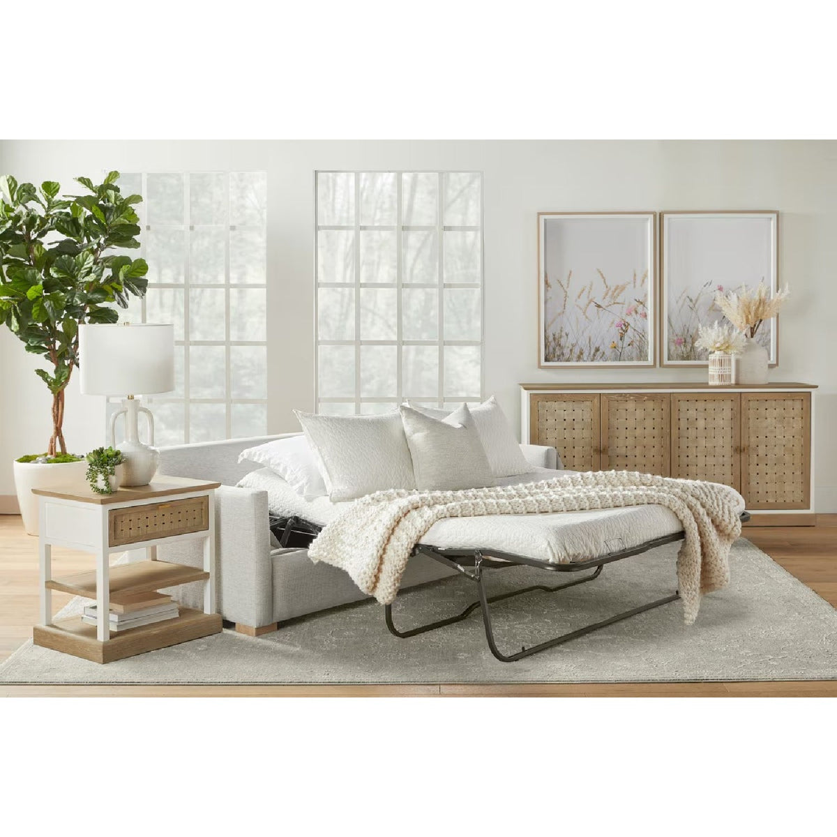 Modern European furniture - Gray Slim-Armed Queen Sleeper Sofa - www.oroa.com