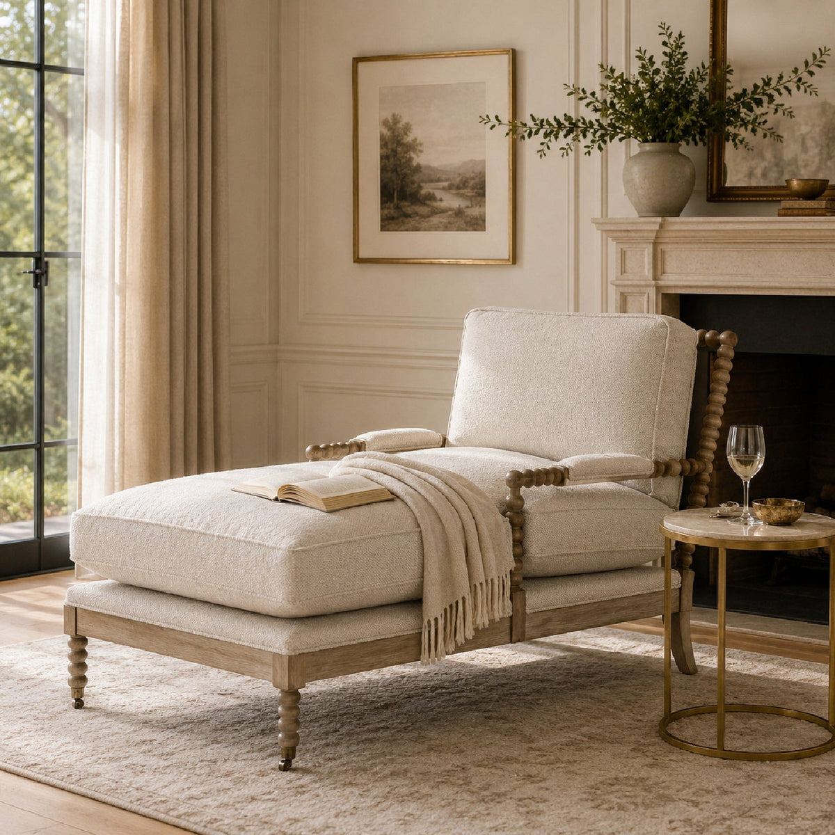 Gray Oak Chaise Lounge | Living Essentials Rouleau