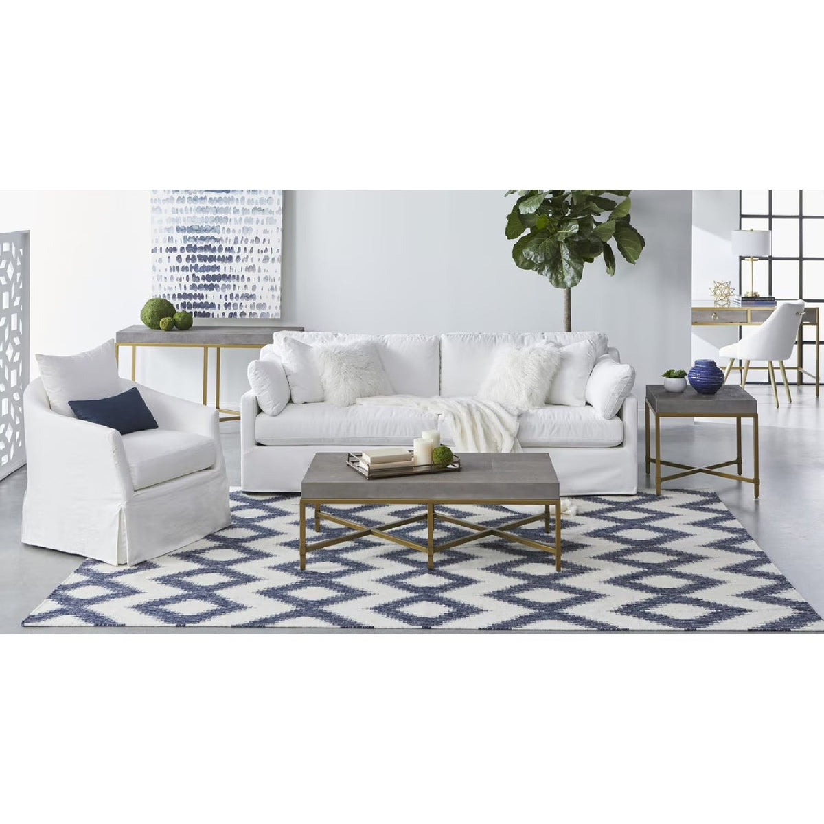 Skirted Swivel Club Chair | Living Essentials Faye