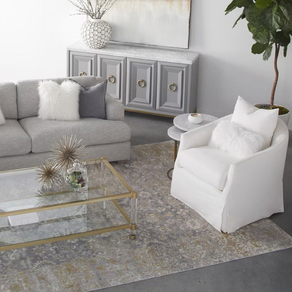 Skirted Swivel Club Chair | Living Essentials Faye