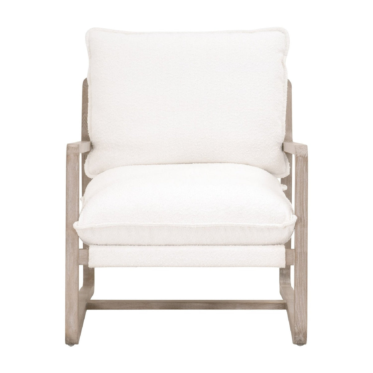 Modern European furniture - White Boucle Cushioned Club Chair - www.oroa.com