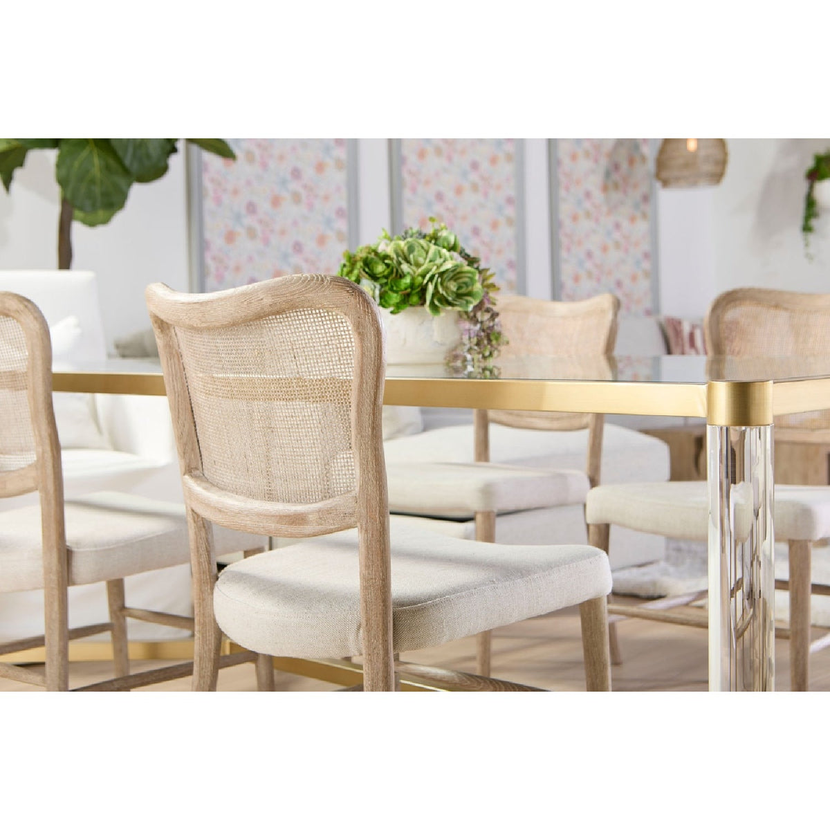 Cane-Back Dining Chair Set (2) | Living Essentials Cela