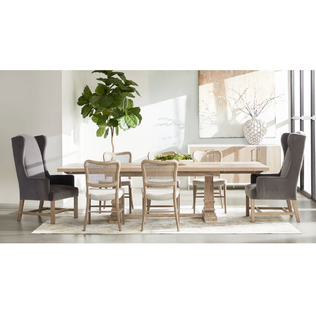 Cane-Back Dining Chair Set (2) | Living Essentials Cela