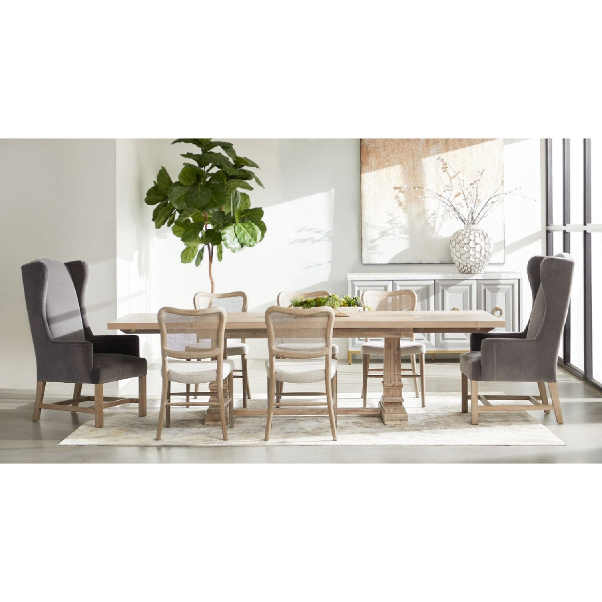 Cane-Back Dining Chair Set (2) | Living Essentials Cela