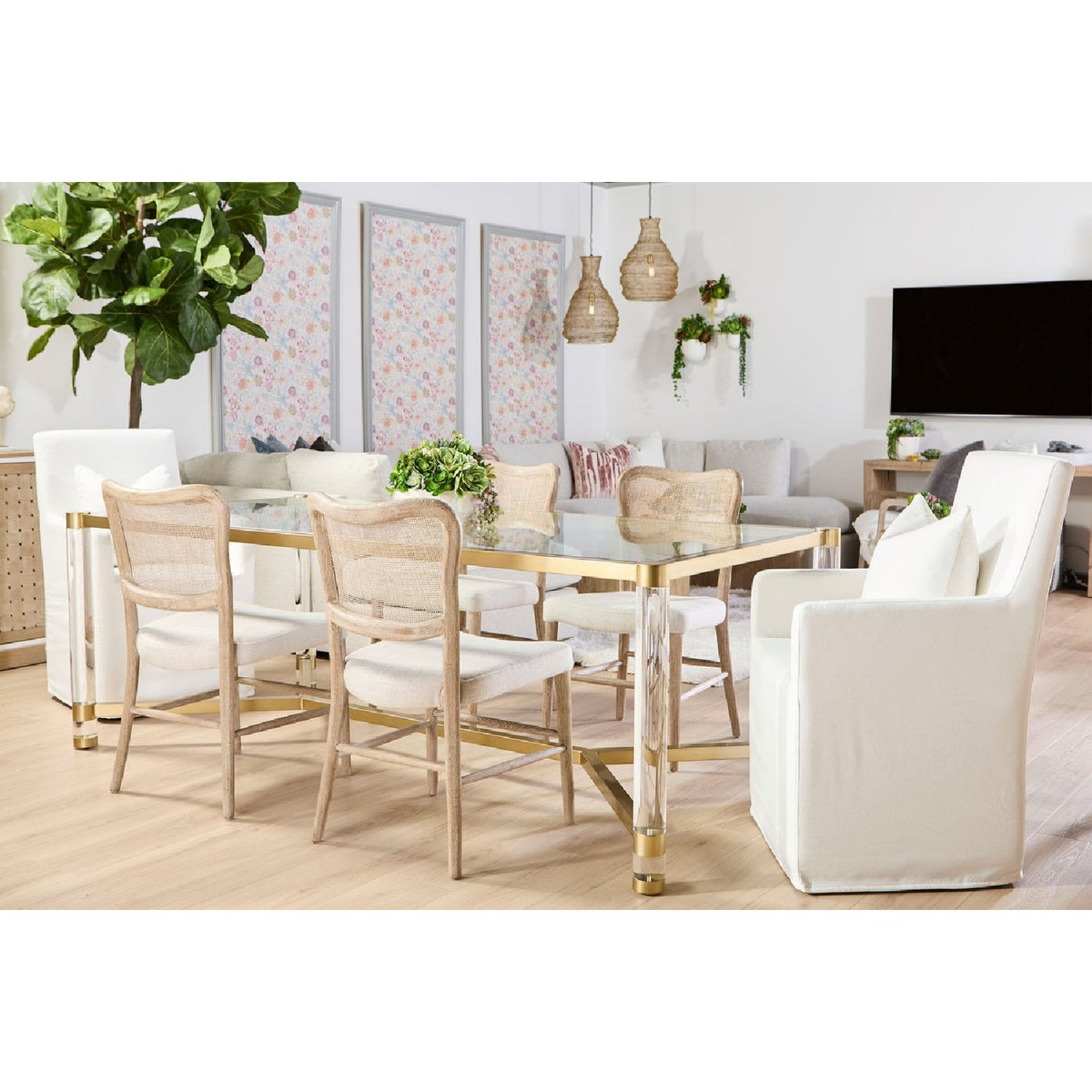 Cane-Back Dining Chair Set (2) | Living Essentials Cela