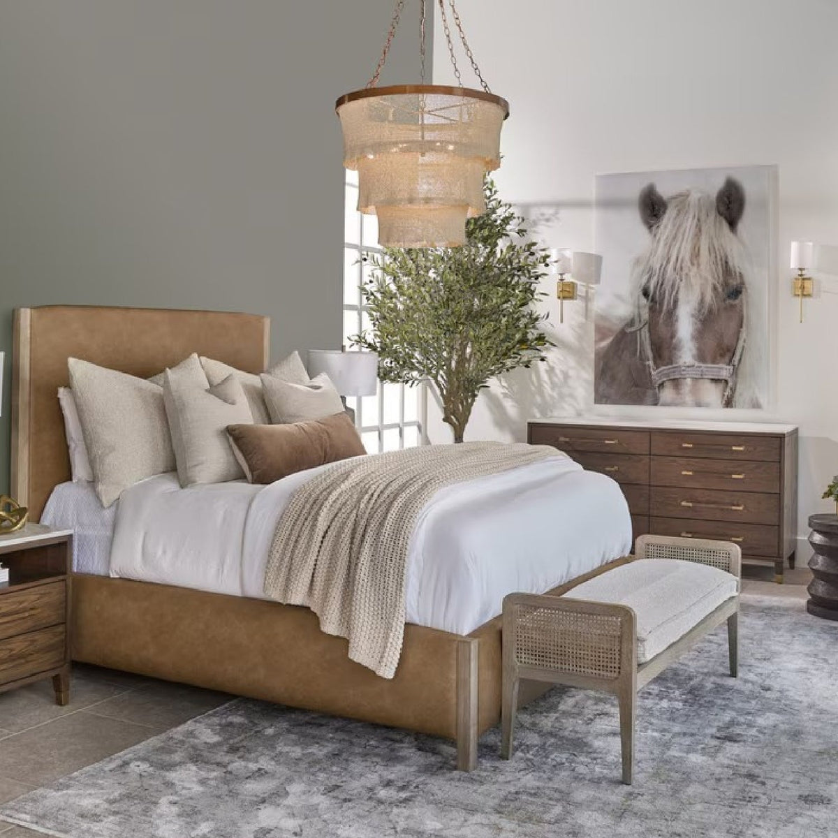 Cushioned Gray Oak Bench | Living Essentials Leone