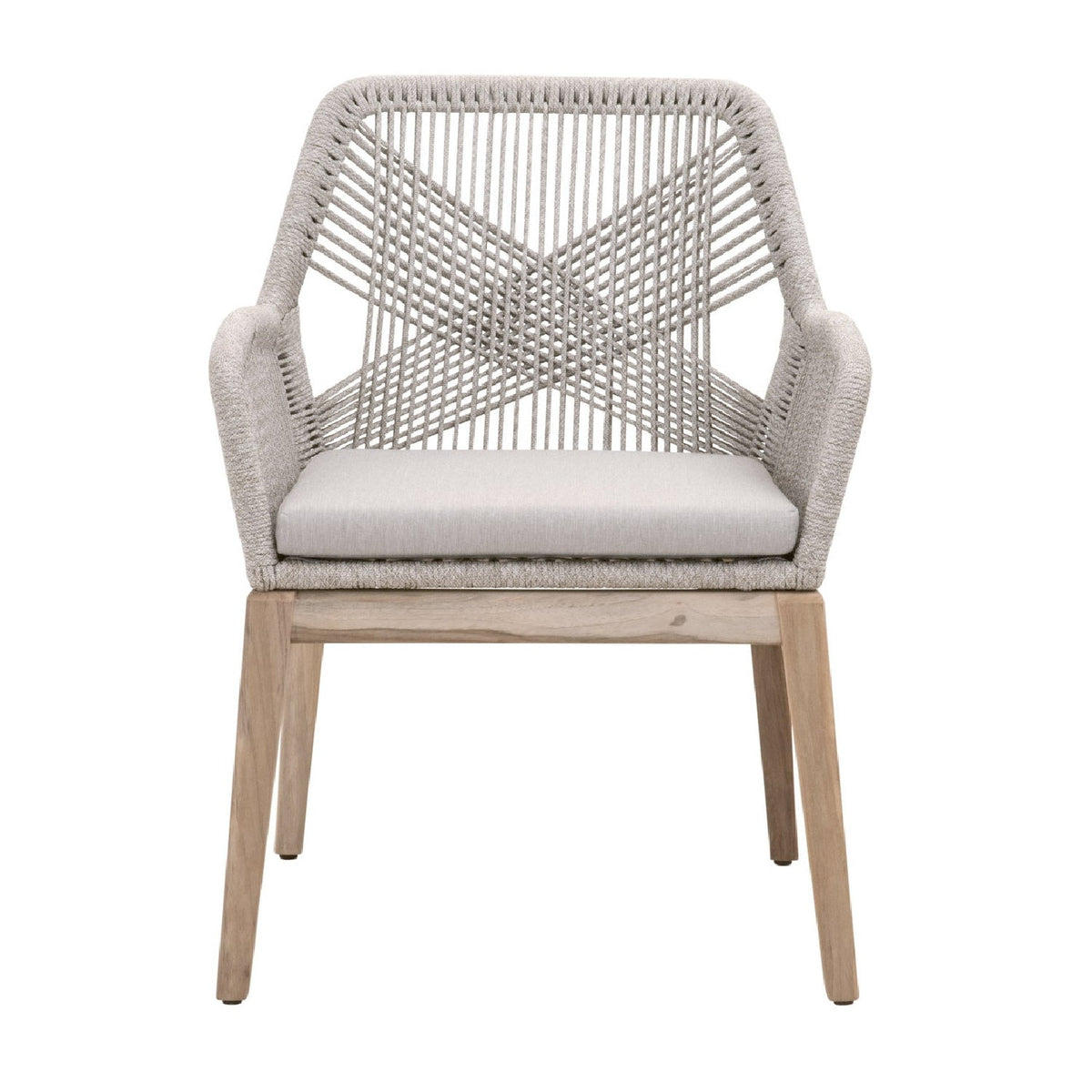 Modern European furniture - Taupe Flat Rope Outdoor Armchairs (2) - www.oroa.com
